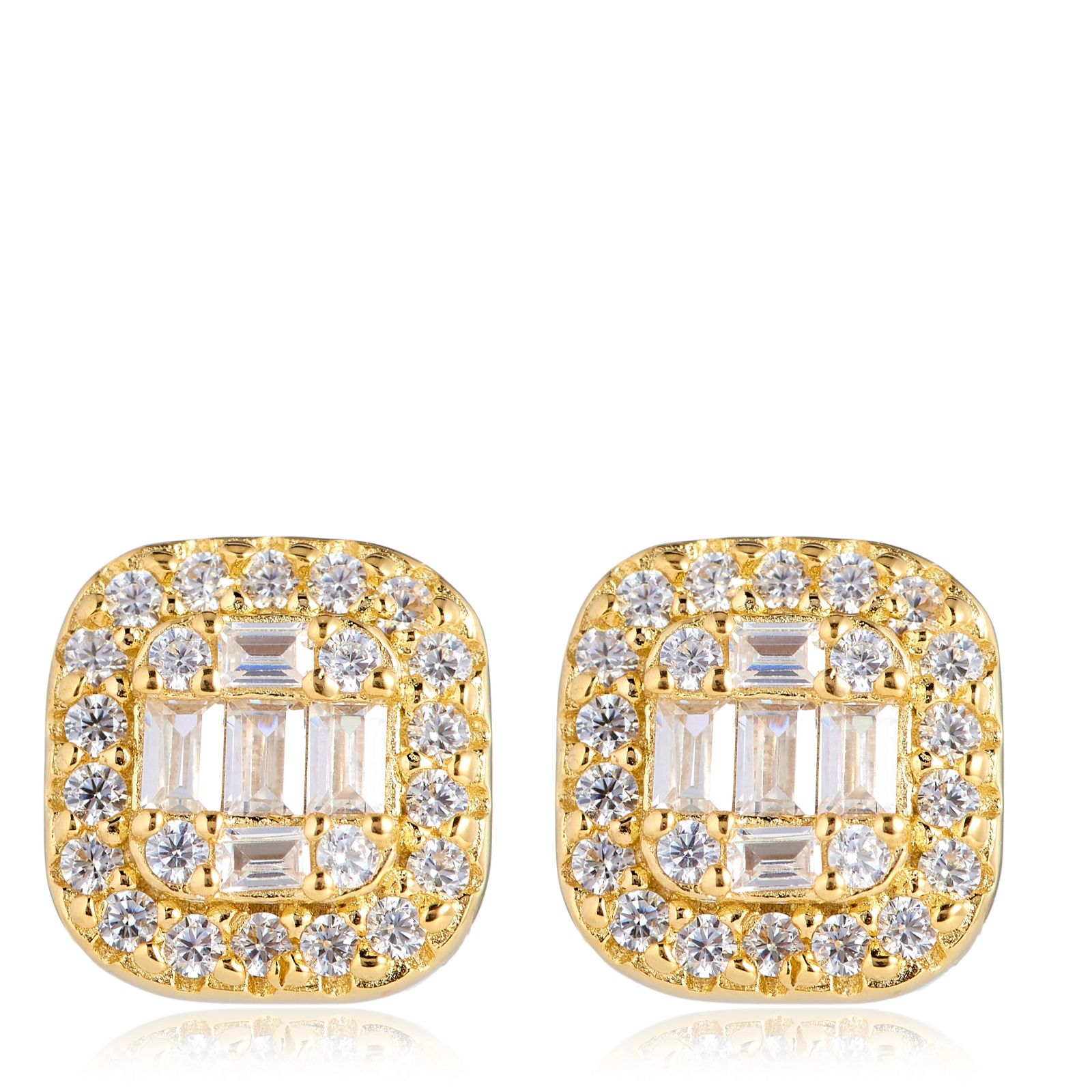 Diamonique 0.72ct tw Octagonal Stud Earrings Sterling Silver