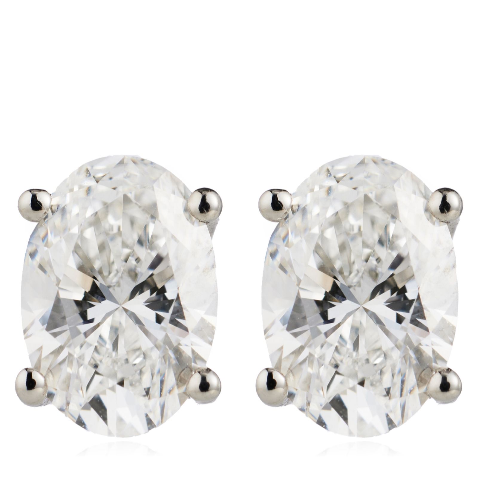 Firelight 2ct Lab Grown Diamond Oval Stud Earrings Platinum