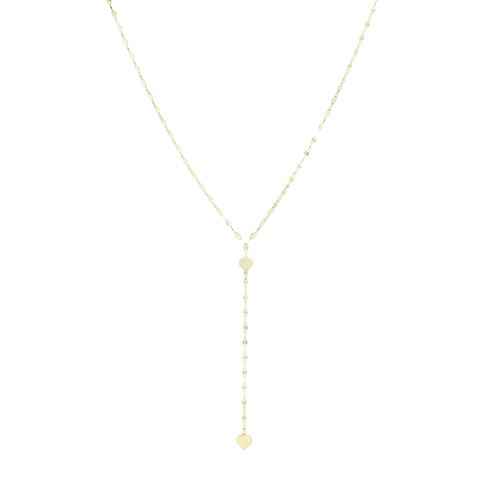 Gold 9ct Italian Gold Hearts Drop Necklace 0.66g