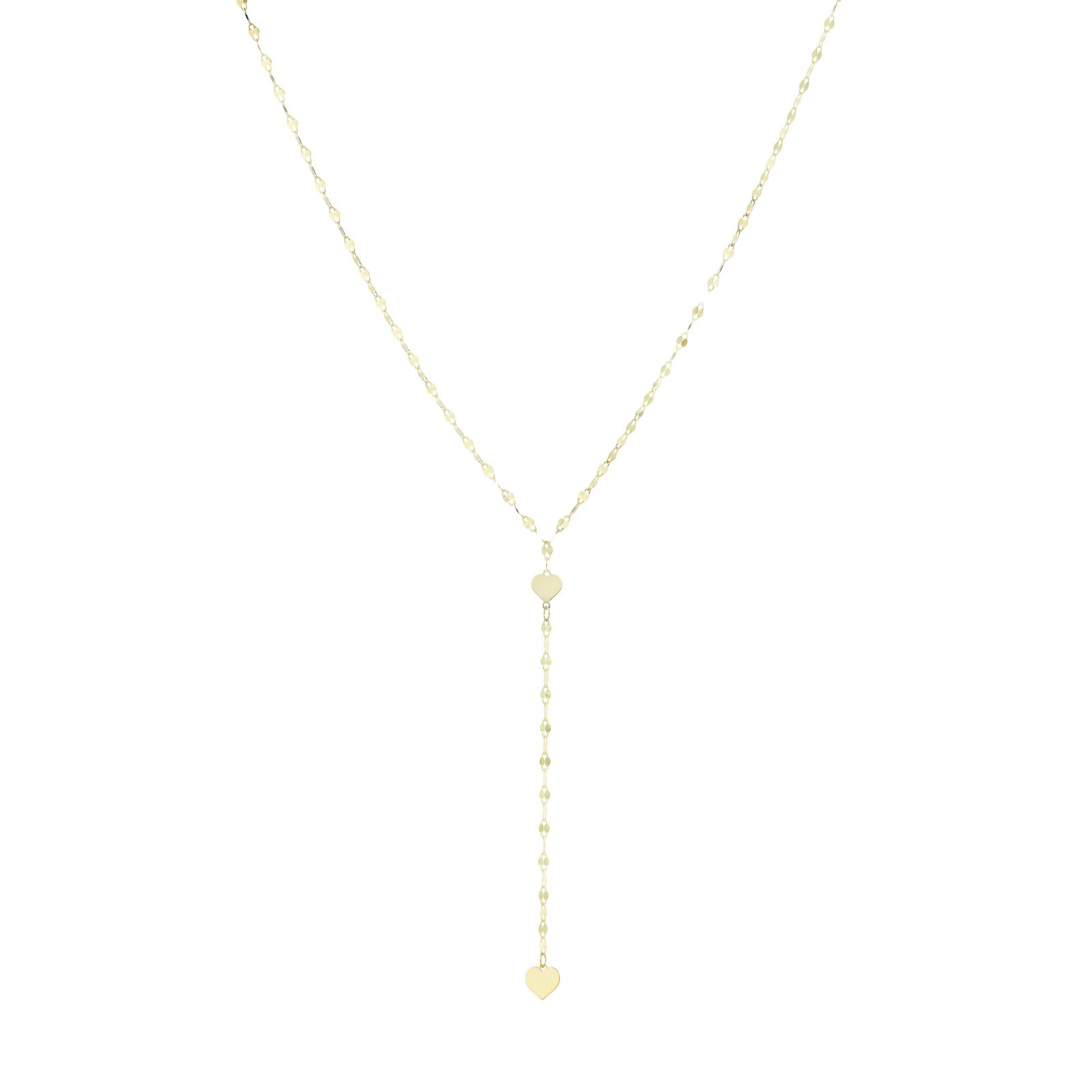 Gold 9ct Italian Gold Hearts Drop Necklace 0.66g