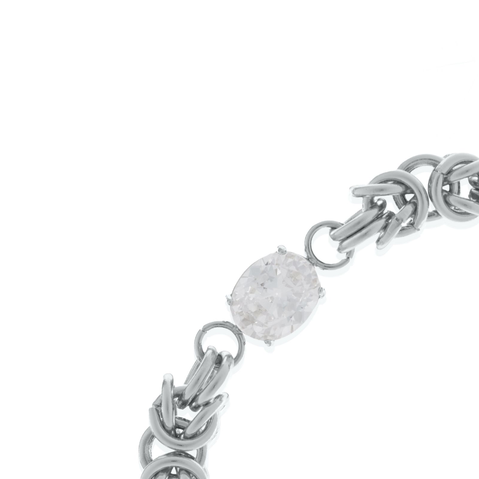 Steel by Diamonique Jewel Chain Link Bracelet Stainless Steel