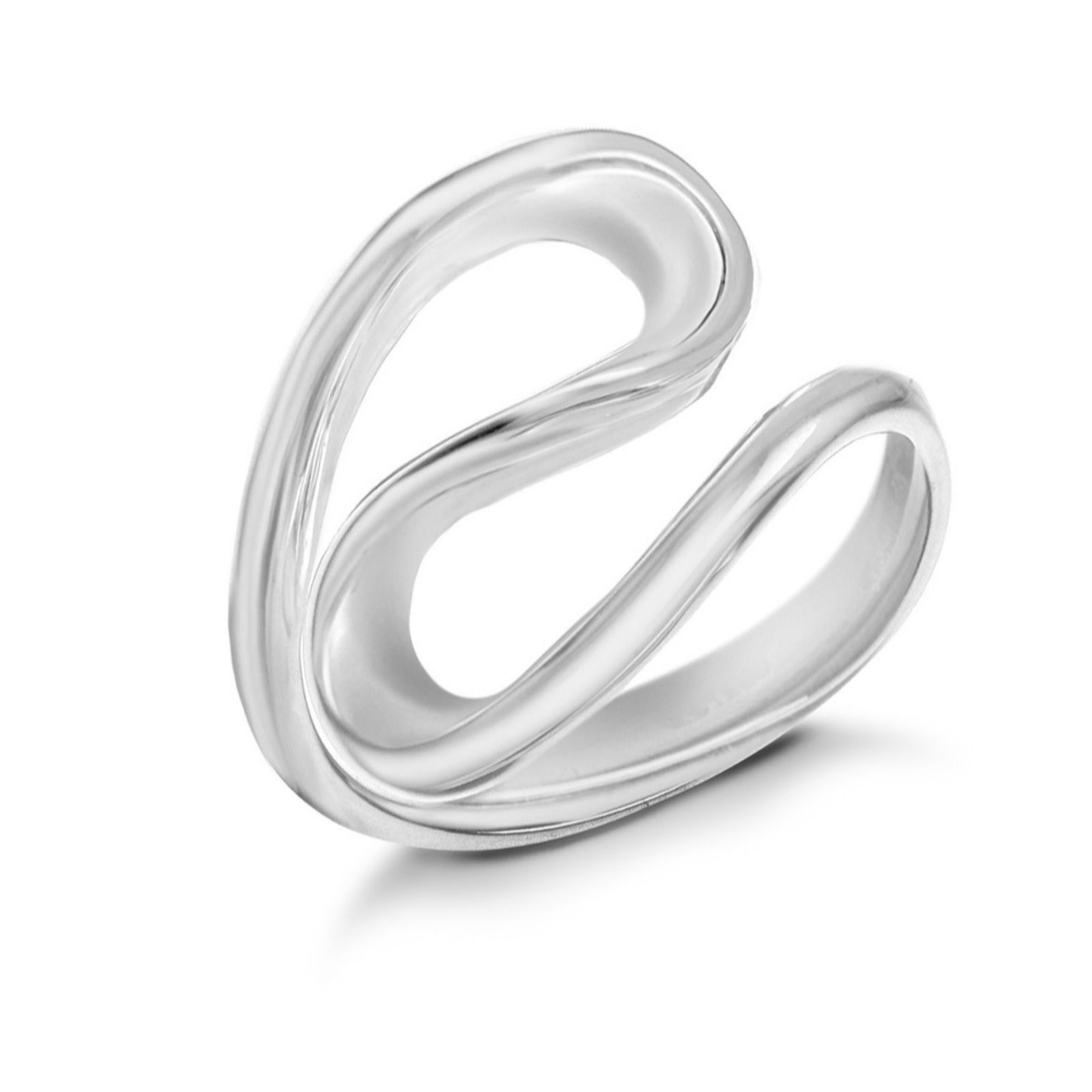 Faith & Brown Double Loop Ring Sterling Silver