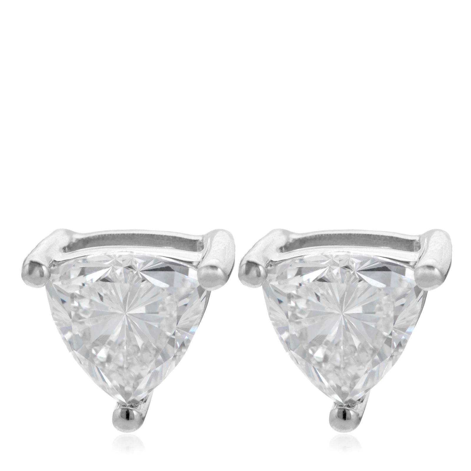 Fire Light 1ct Lab Grown Diamond Trillion Cut Stud Earrings 9ct Gold