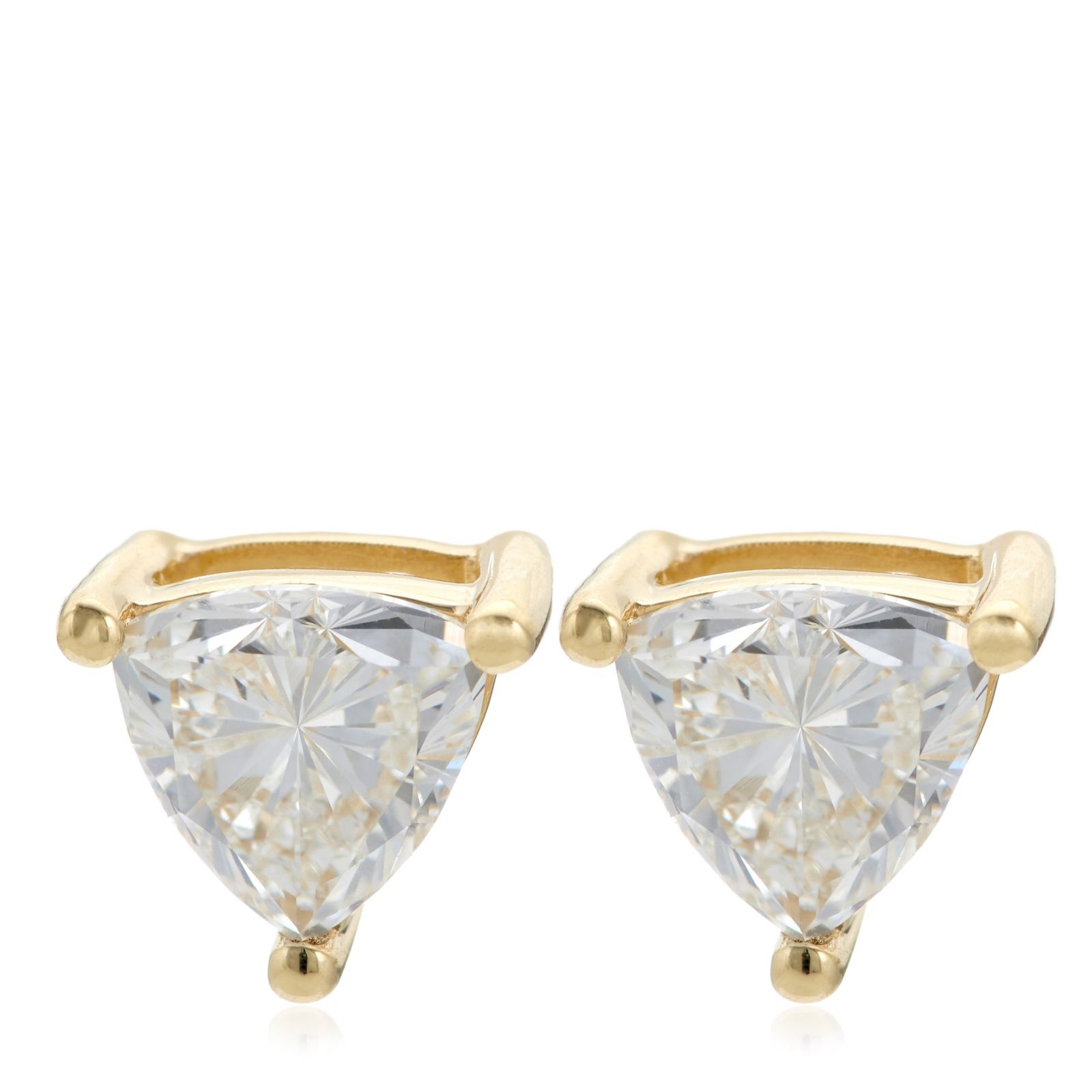 Fire Light 1ct Lab Grown Diamond Trillion Cut Stud Earrings 9ct Gold
