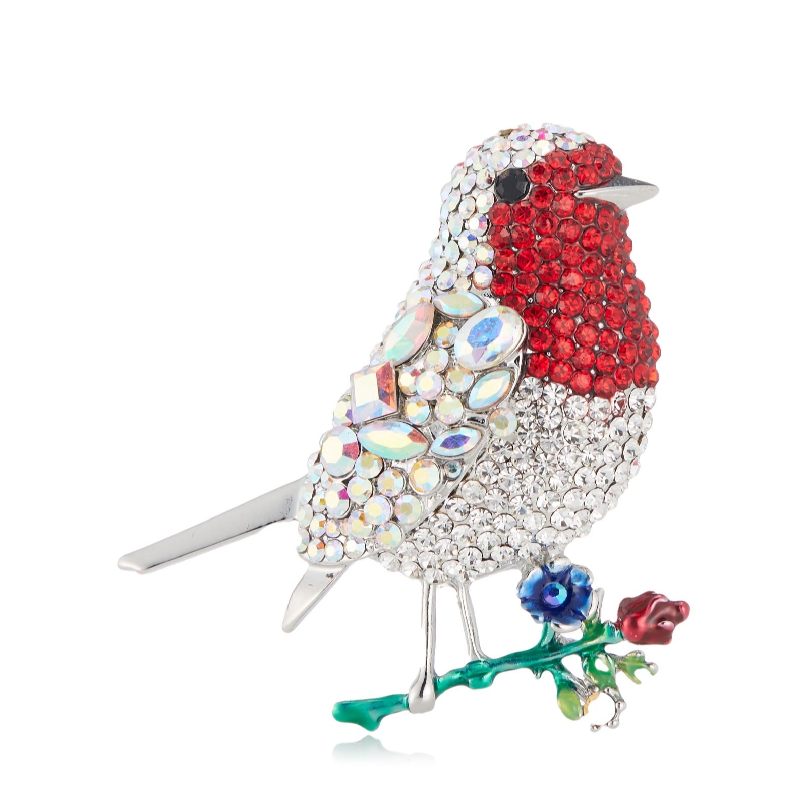 Butler & Wilson Crystal Robin Brooch - QVC UK