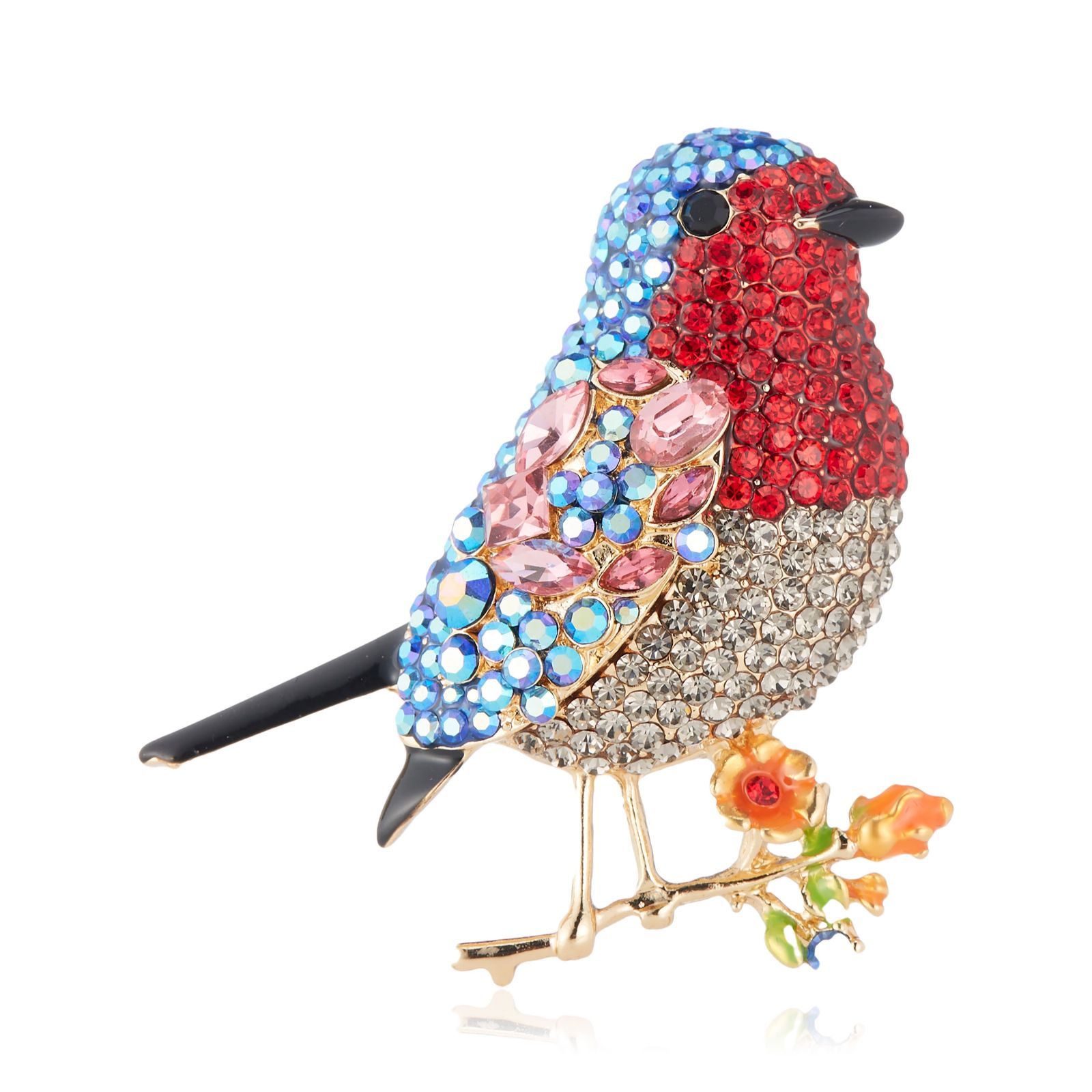 Butler & Wilson Crystal Robin Brooch
