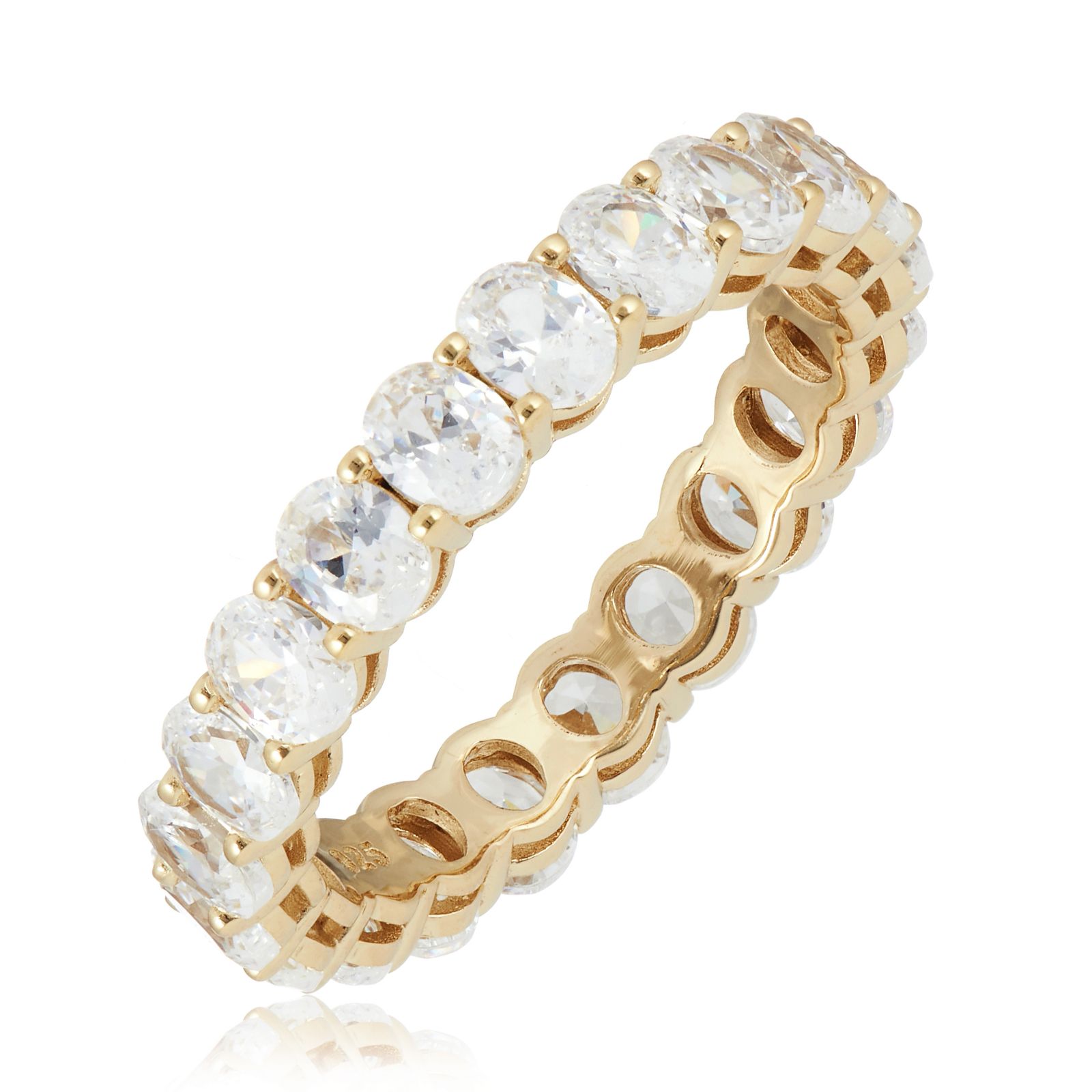 Diamonique 3.6ct tw Oval Eternity Ring Sterling Silver