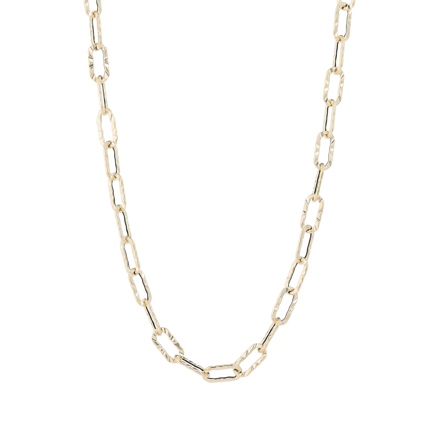 Gold 9ct Italian Gold Sunburst Paperclip Necklace 3.6g