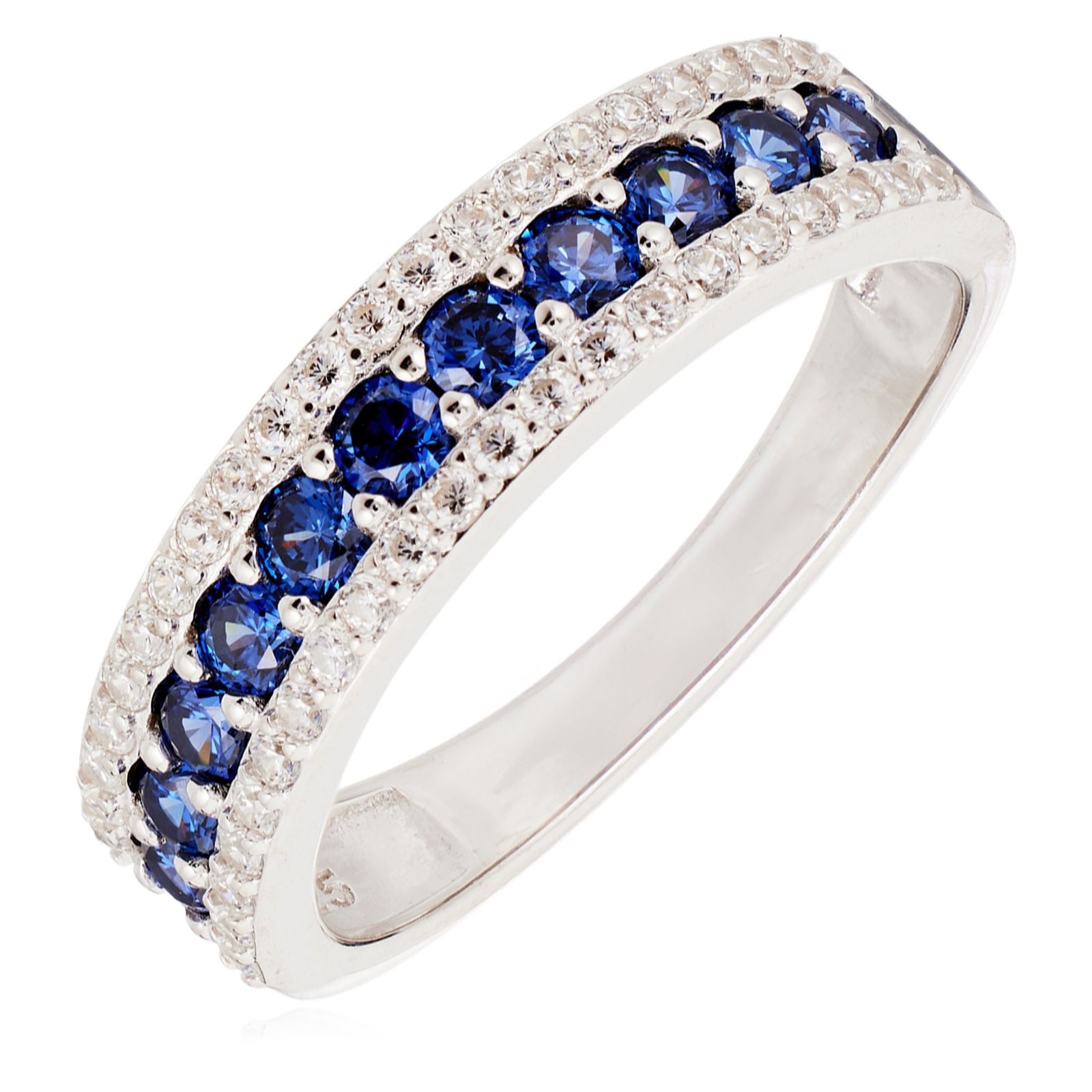Diamonique 0.9ct tw Band Ring Sterling Silver