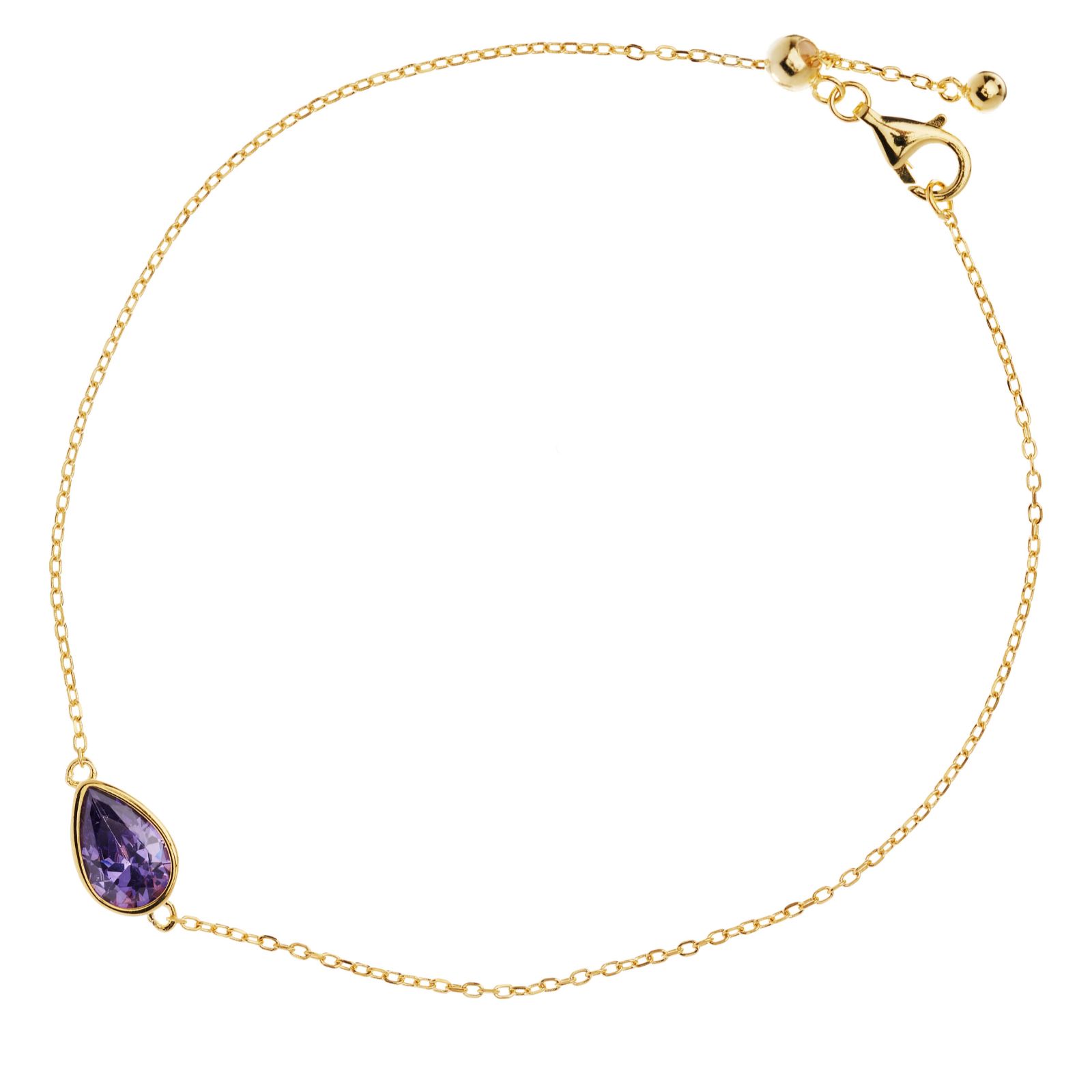 Diamonique 1ct tw Birthstone Friendship Bracelet Sterling Silver