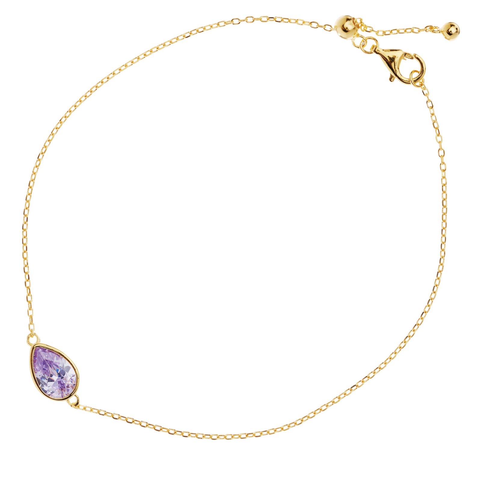 Diamonique 1ct tw Birthstone Friendship Bracelet Sterling Silver