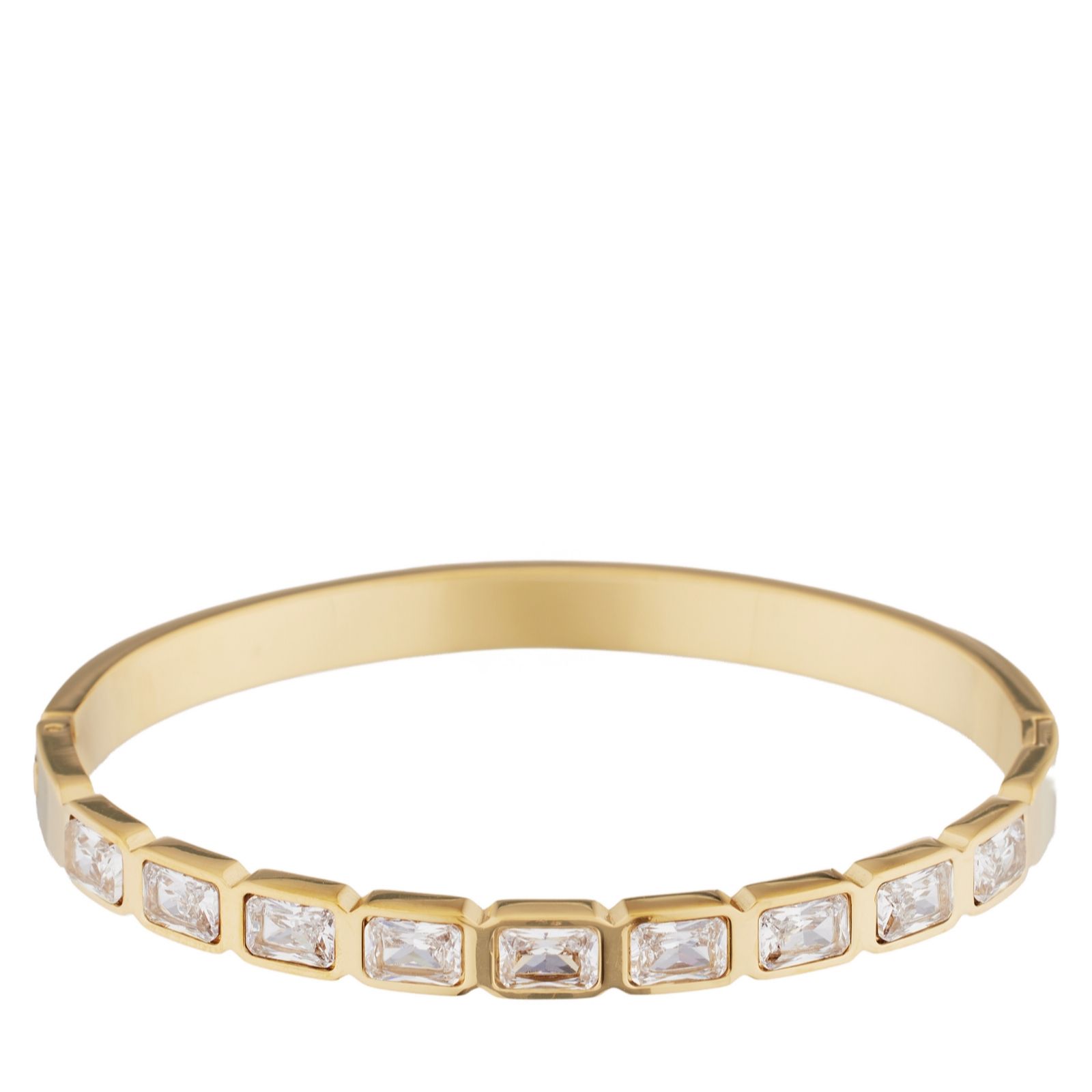 Steel by Diamonique Emerald Cut Bangle