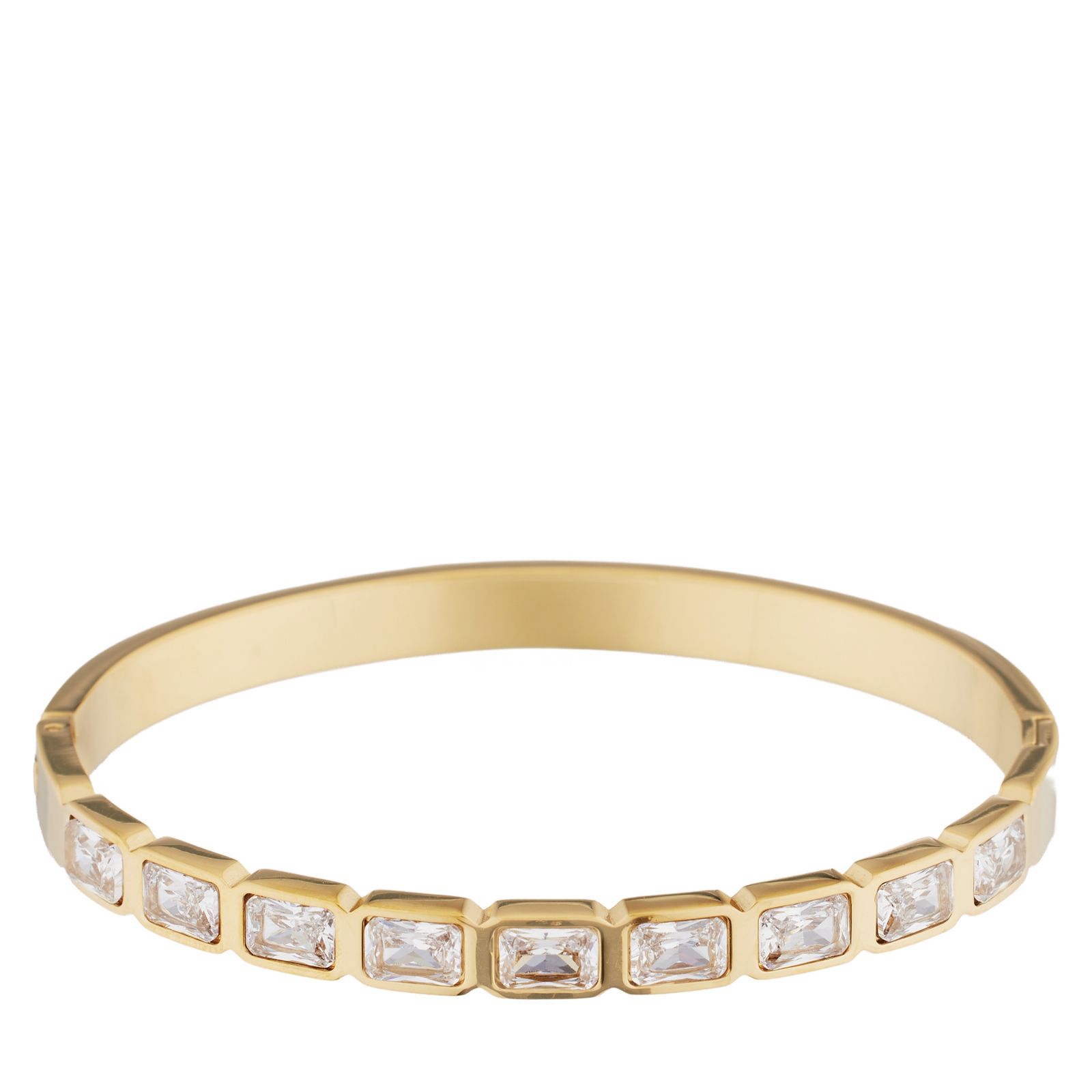 Steel by Diamonique Emerald Cut Bangle