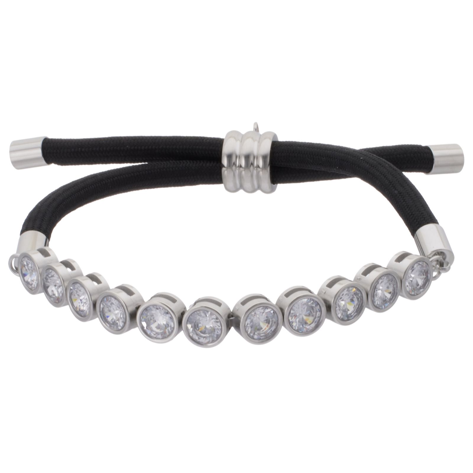 Steel by Diamonique Cord Friendship Bracelet Stainless Steel
