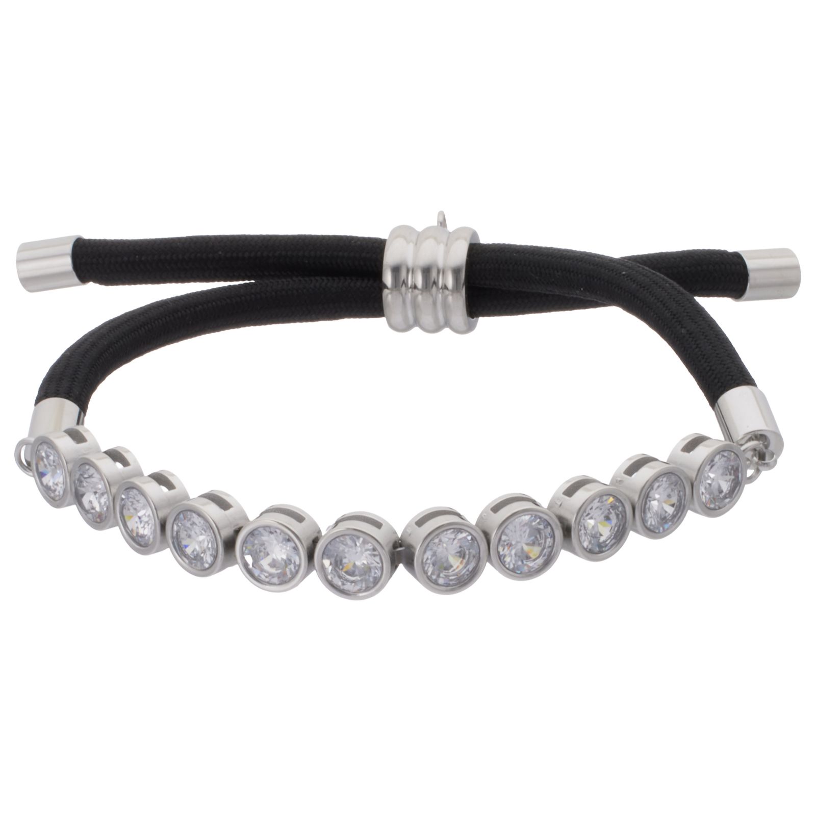 Steel by Diamonique Cord Friendship Bracelet Stainless Steel