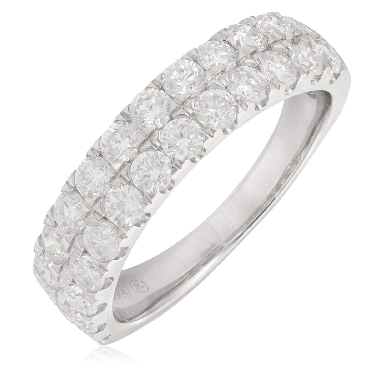 Fire Light 1.5ct Lab Grown Diamond Double Row Eternity Ring Platinum