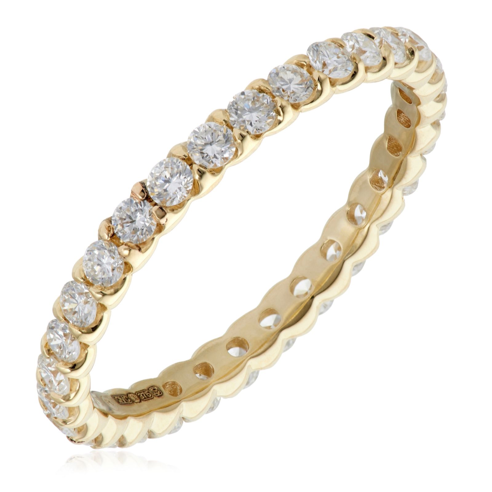 Fire Light 1ct Lab Grown Diamond Scallop Set Eternity Ring 9ct Gold
