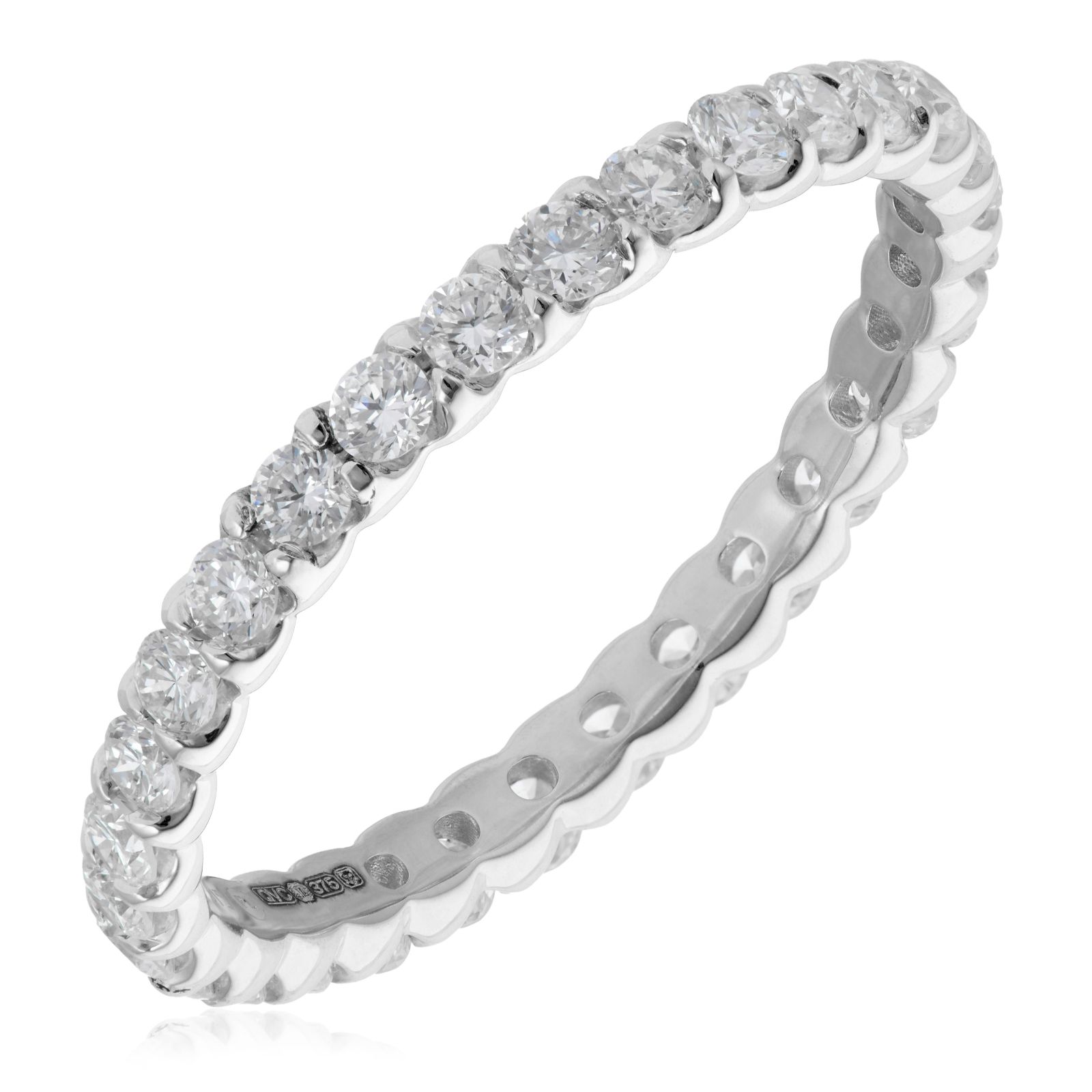 Fire Light 1ct Lab Grown Diamond Scallop Set Eternity Ring 9ct Gold