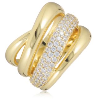 Diamonique Edit 0.6ct tw Pave Multi Twist Ring