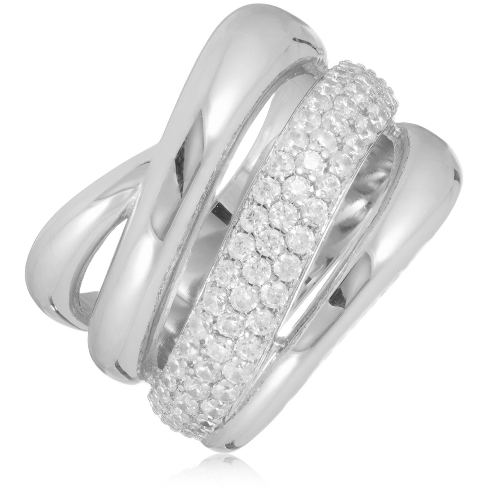 Diamonique Edit 0.6ct tw Pave Multi Twist Ring