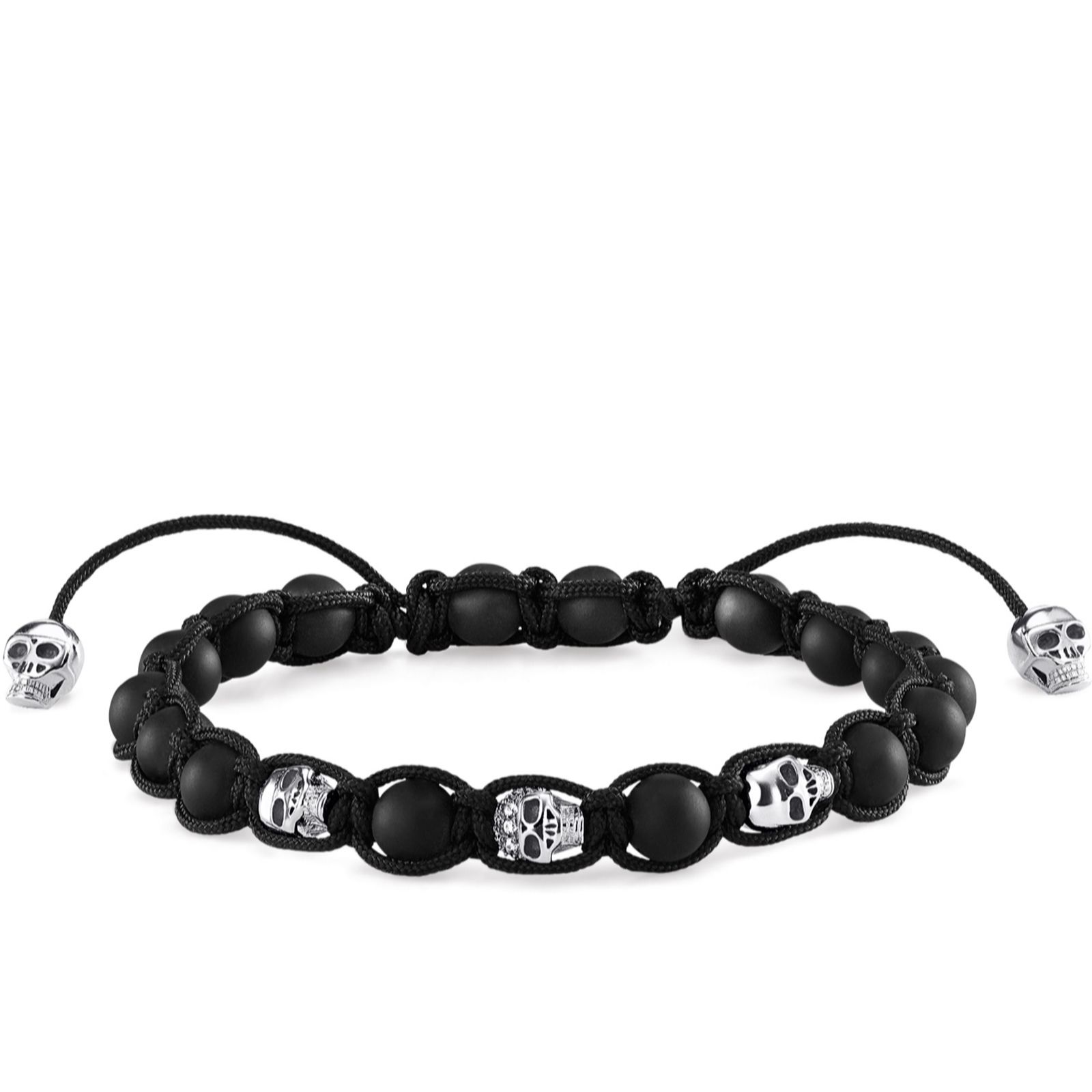 Thomas Sabo Rebel At Heart Diamond Skull Bracelet Sterling Silver - QVC UK