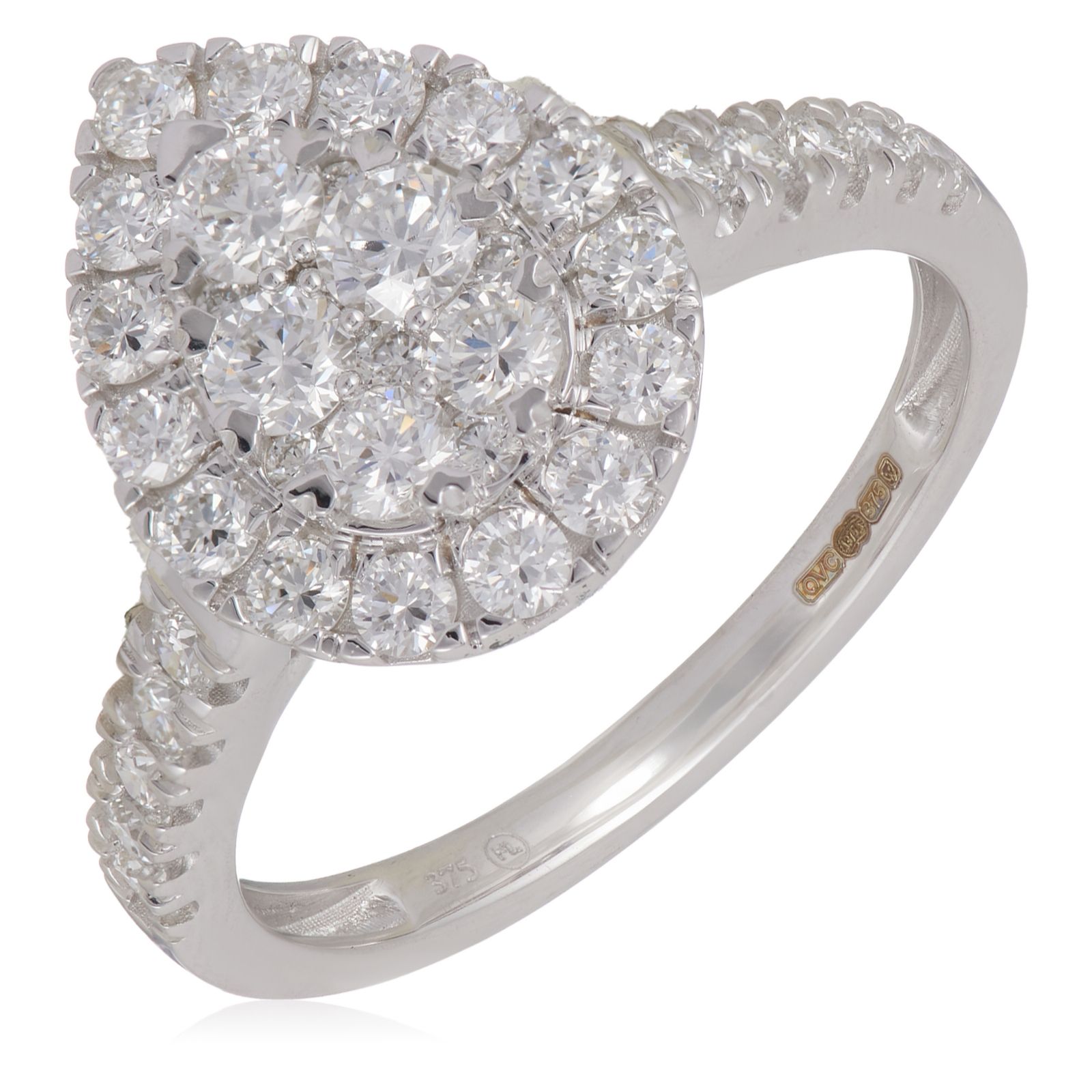 1ct Firelight Lab Grown Diamond Pear Shape Ring 9ct Gold