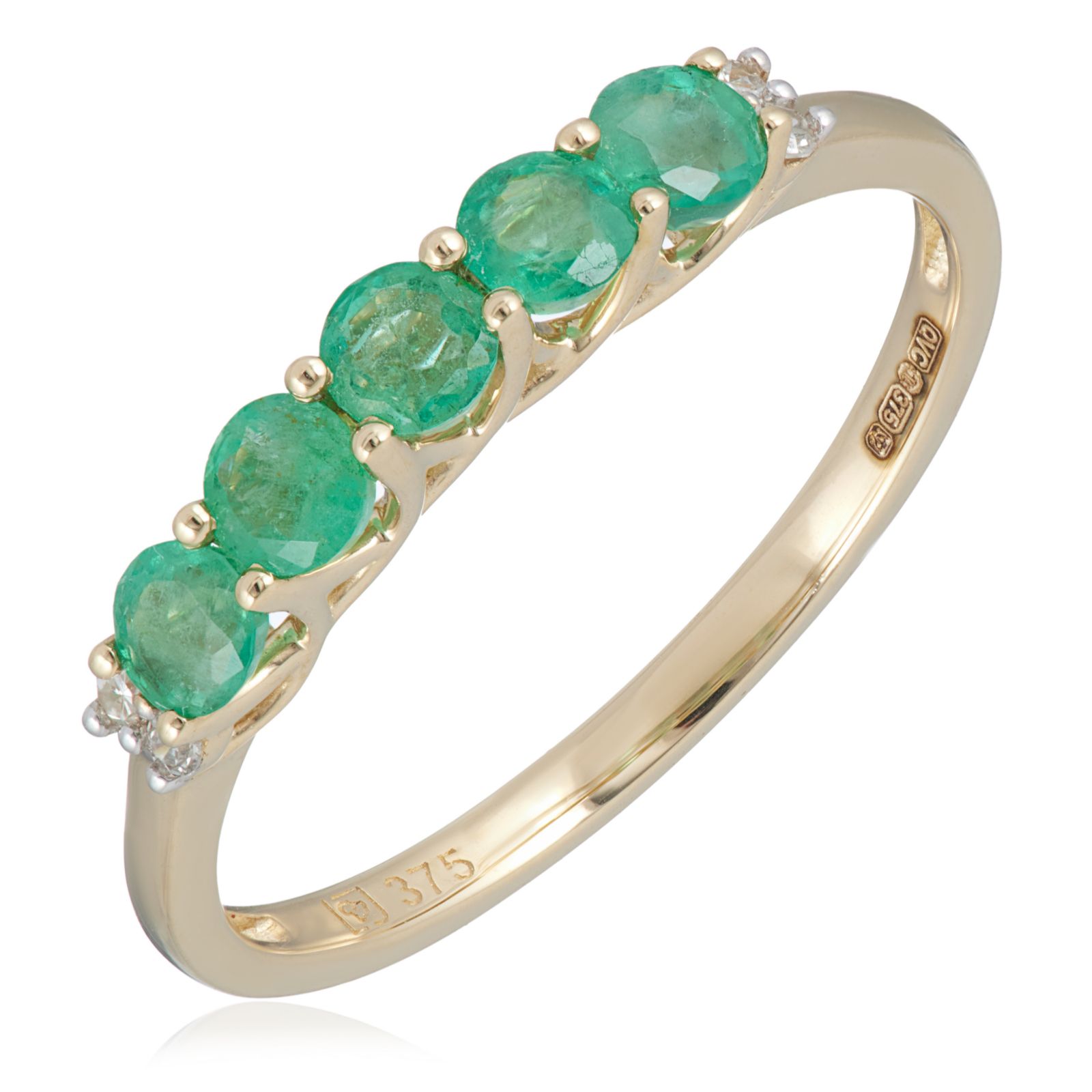 0.40ct - 0.60ct Gemstone & 0.03ct Diamond Eternity Ring 9ct Gold