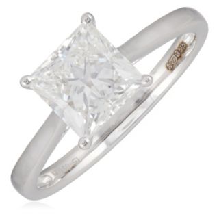 Fire Light 2ct Lab Grown Diamond Princess Cut Solitaire Ring Platinum