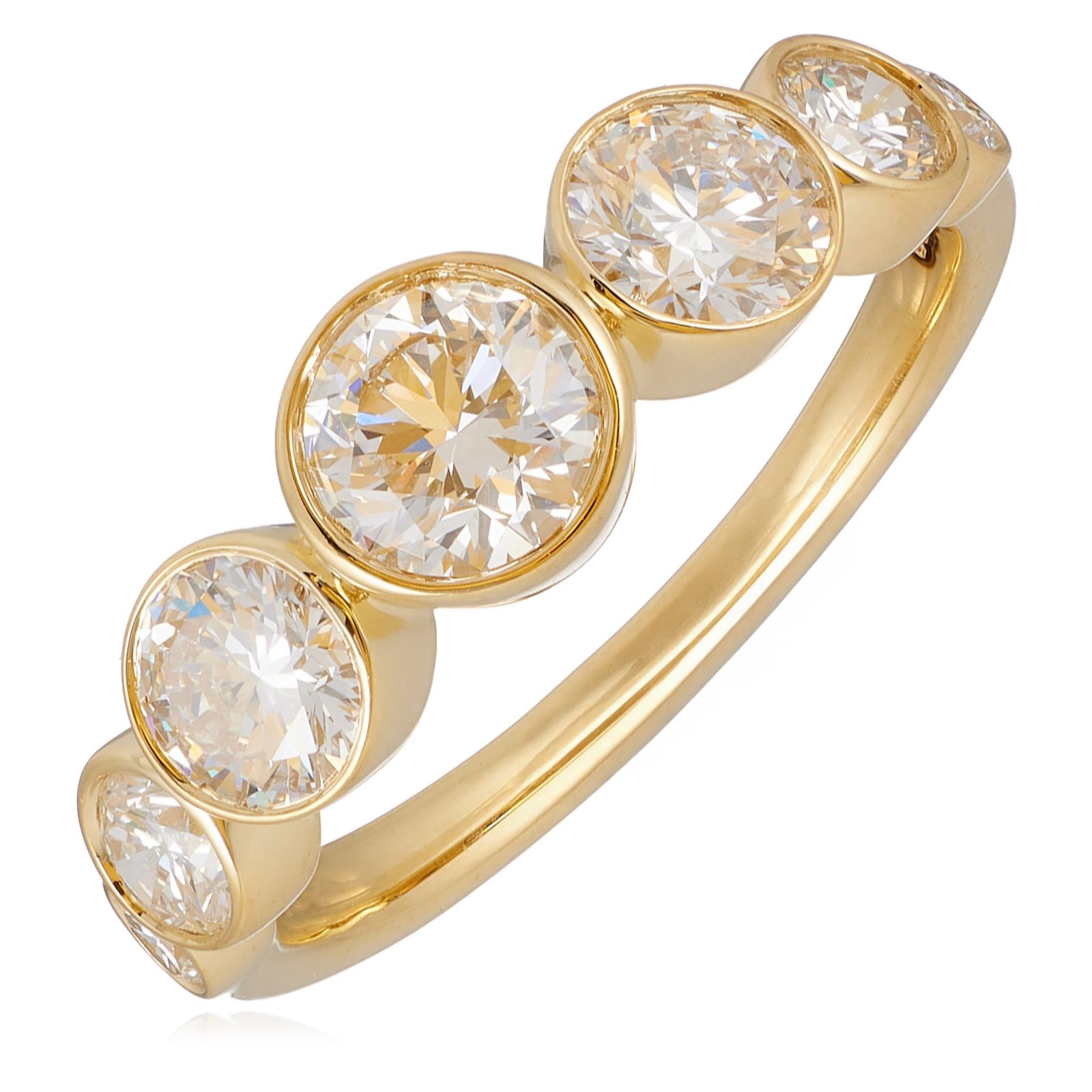 Fire Light 1.45ct Lab Grown Diamond 7 Stone Bezel Set Ring 9ct Gold