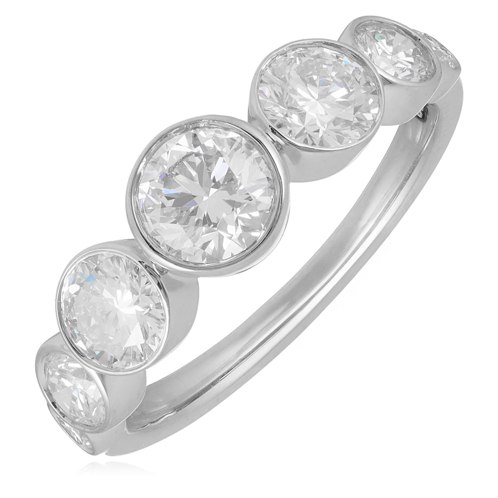 Fire Light 1.45ct Lab Grown Diamond 7 Stone Bezel Set Ring 9ct Gold