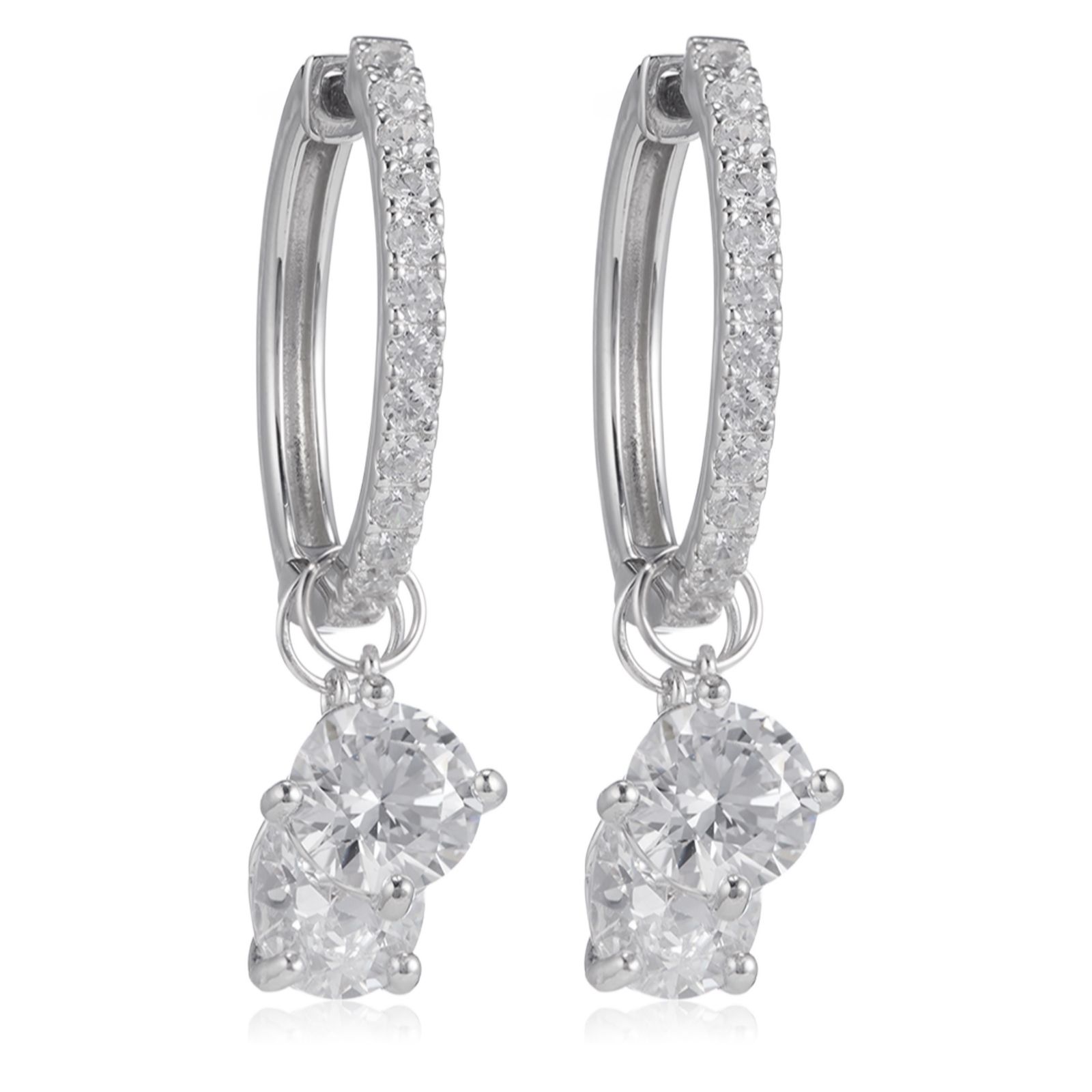 Diamonique 5.72ct tw Interchangeable Hoop Earrings