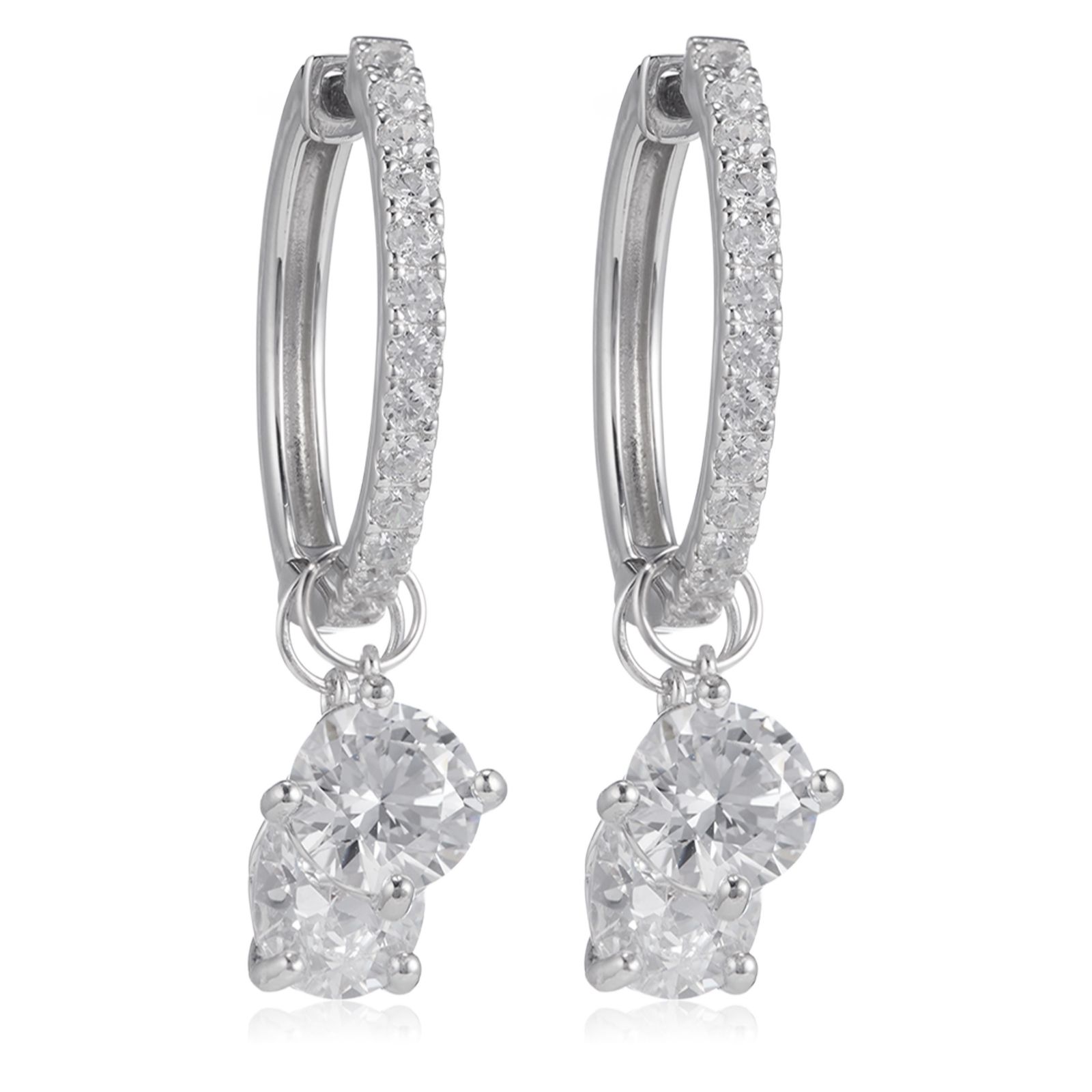 Diamonique 5.72ct tw Interchangeable Hoop Earrings