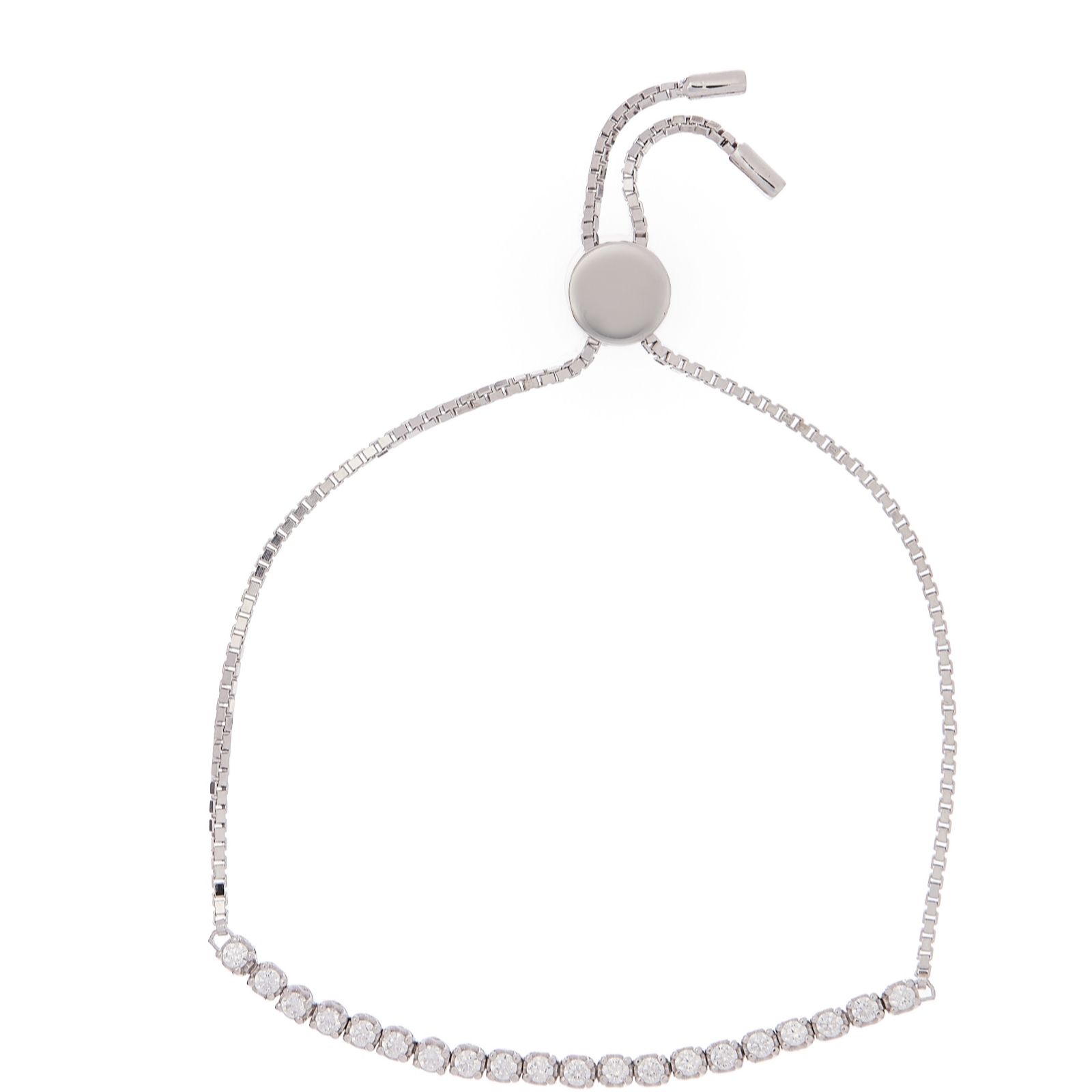 Diamonique 0.7ct Platinum Plated Mini Icon Tennis Bracelet Sterling Silver