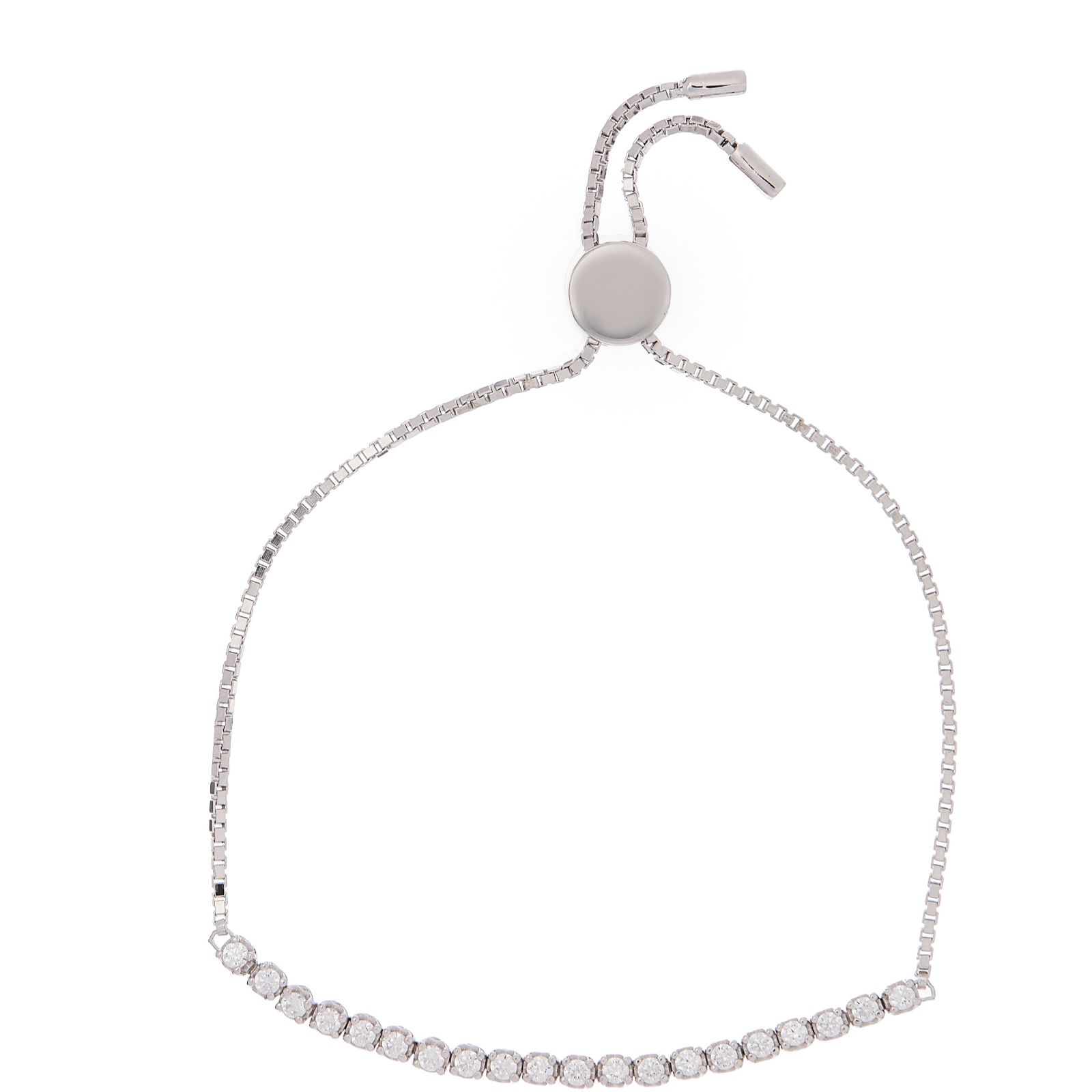 Diamonique 0.7ct Platinum Plated Mini Icon Tennis Bracelet Sterling Silver