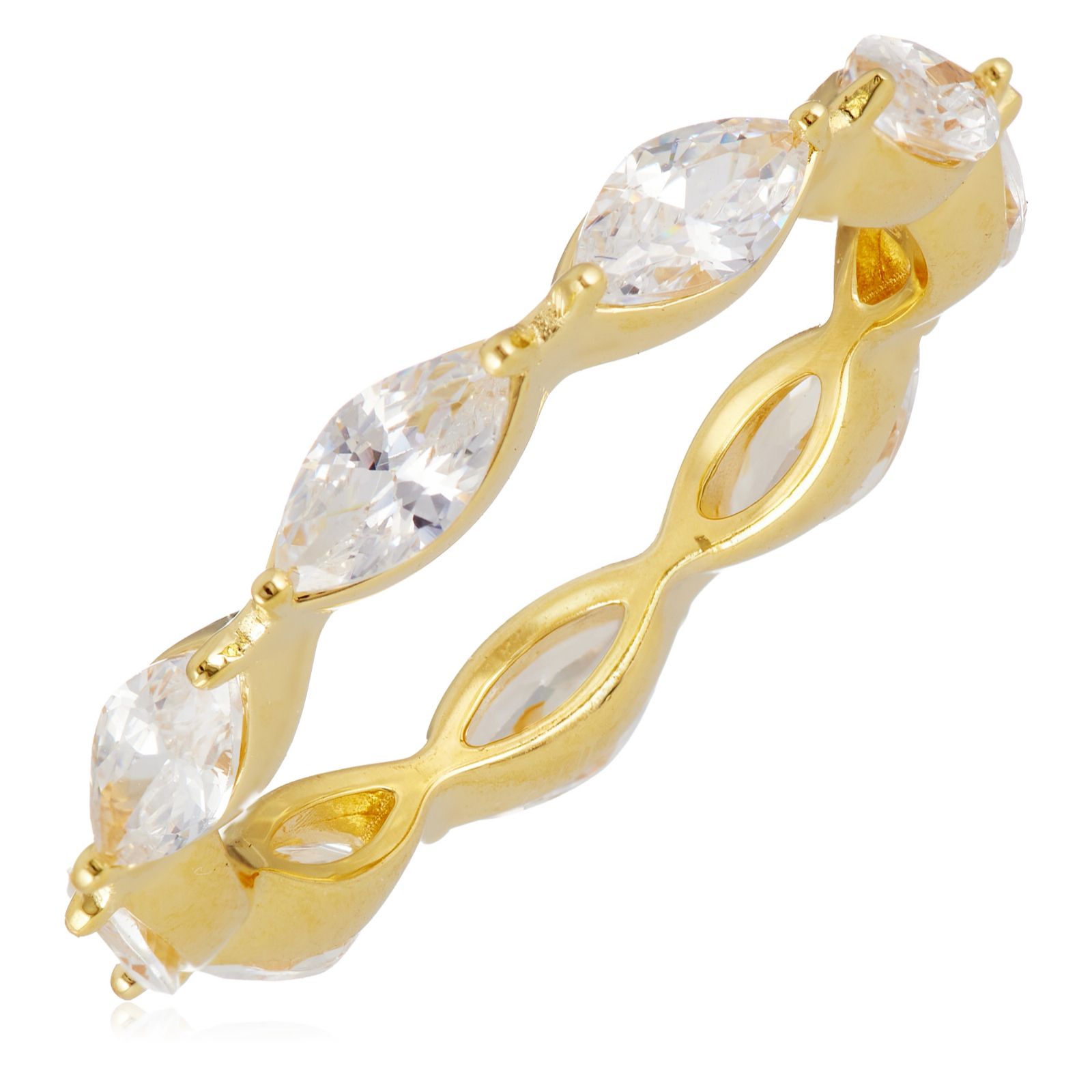 Diamonique 2.5ct tw Marquise Eternity Ring Sterling Silver