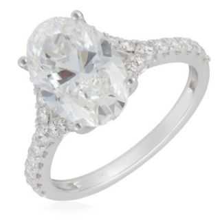 Fire Light 3.7ct Lab Grown Diamond Oval Cut Set of 2 Rings 9ct Gold