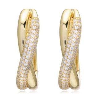 Diamonique Edit 1ct Pave Twist Earrings