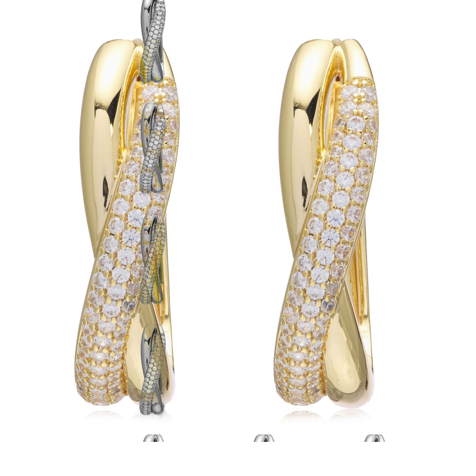 Diamonique Edit 1ct Pave Twist Earrings