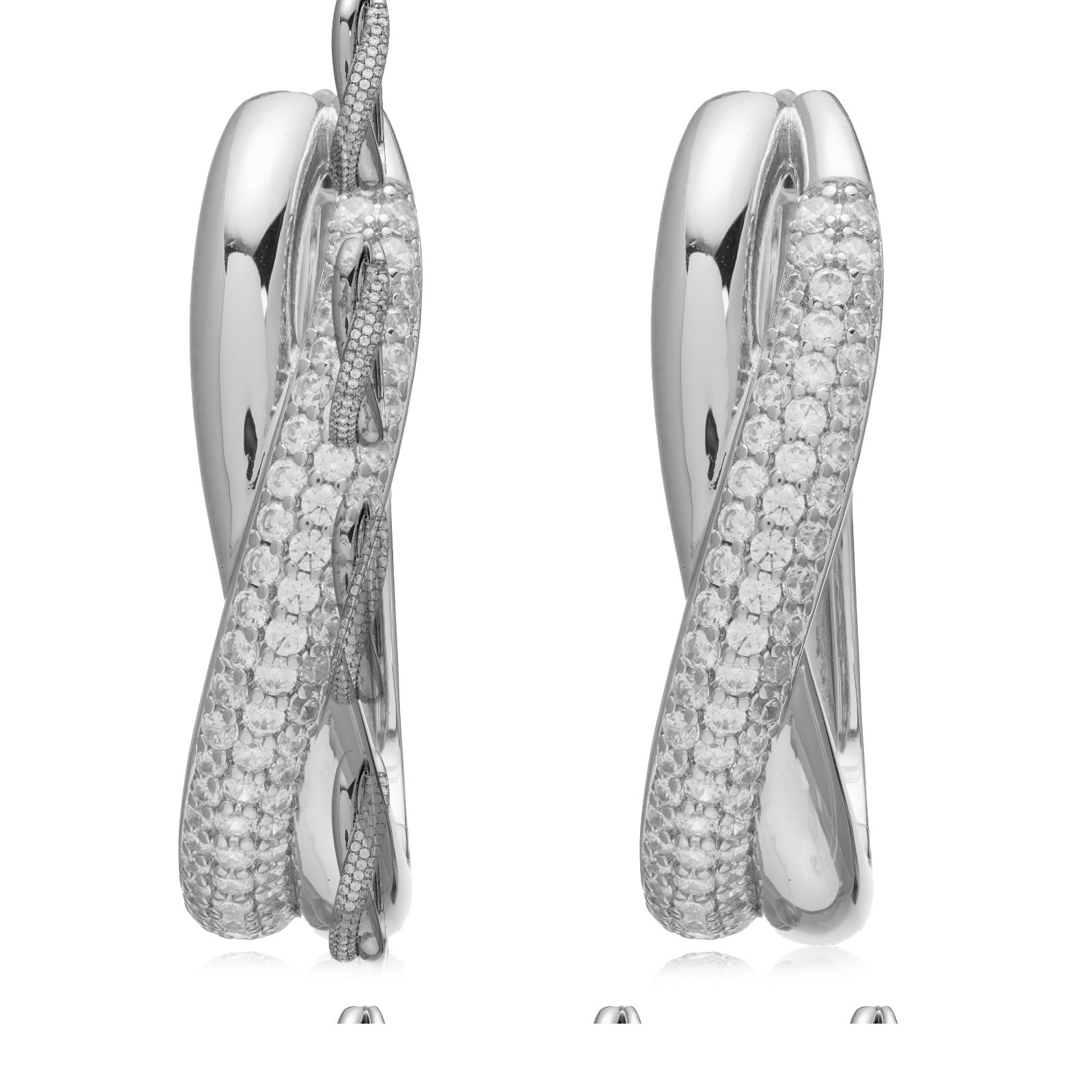 Diamonique Edit 1ct Pave Twist Earrings