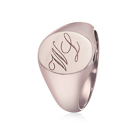 Personalised Initial Signet Ring Sterling Silver