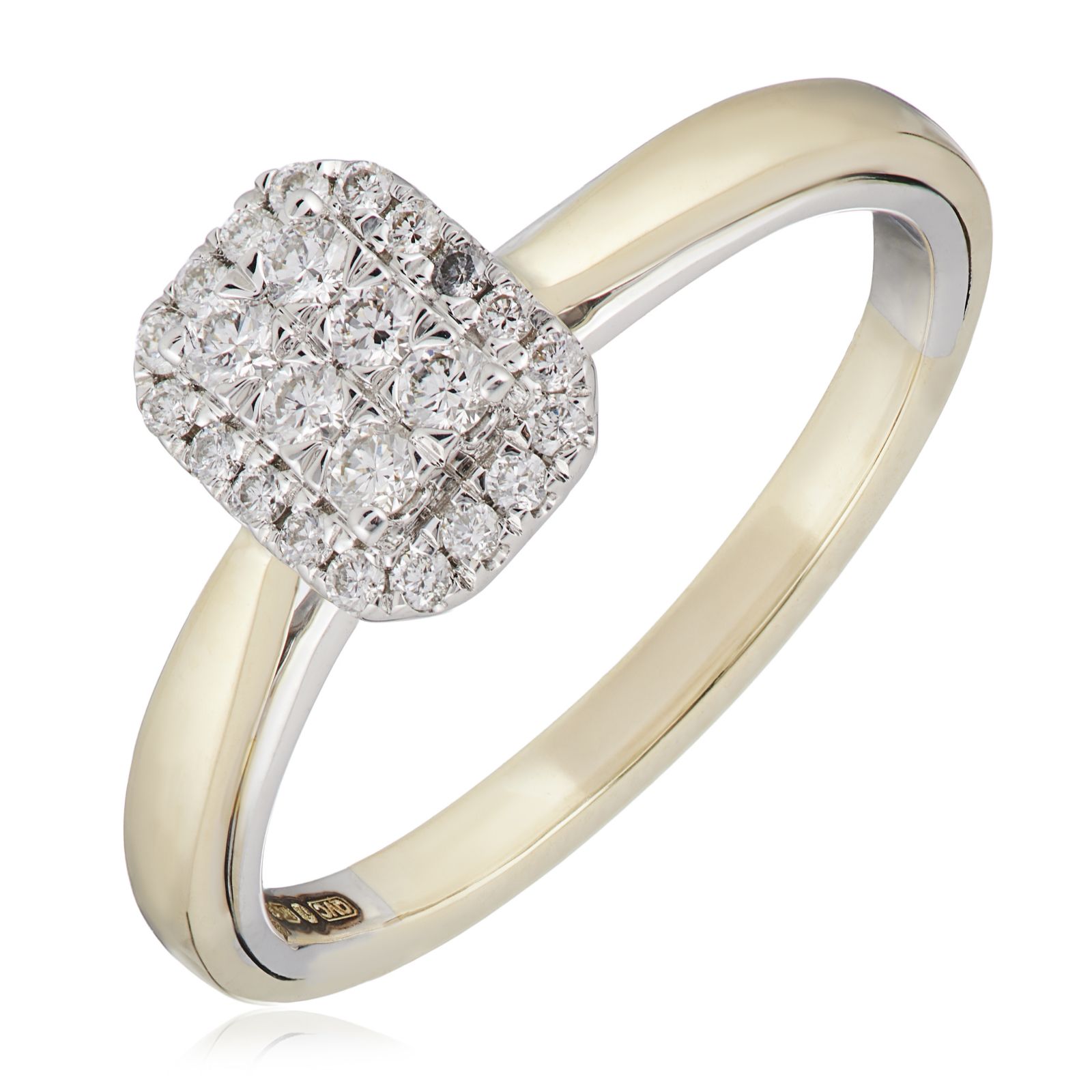 0.25ct Diamond Cluster Ring 9ct Gold