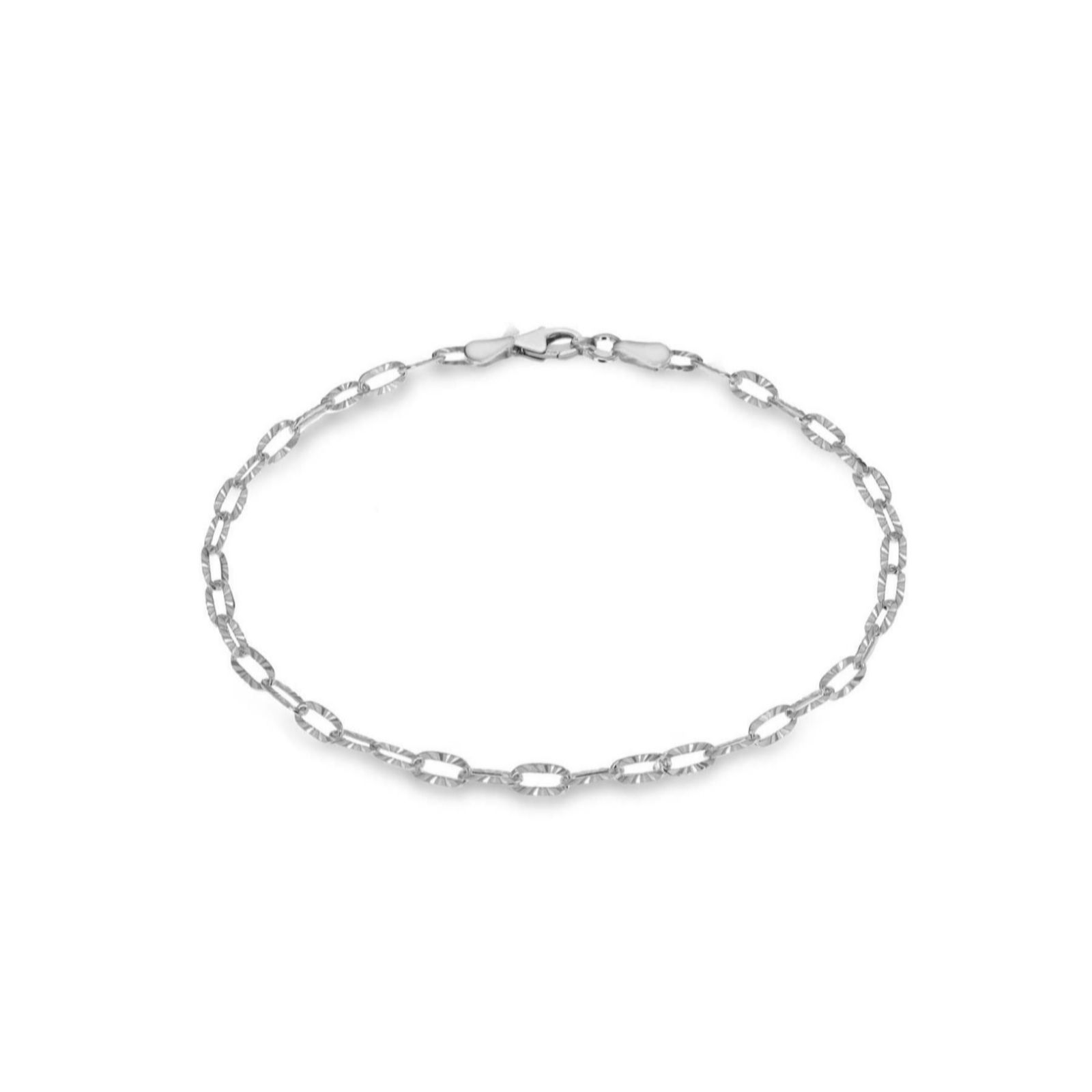 Faith & Brown Italian Crafted Diamond Cut Flat Belcher Bracelet Sterling Silver