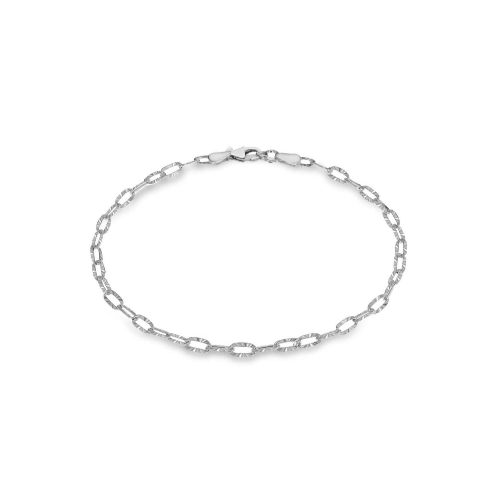Faith & Brown Italian Crafted Diamond Cut Flat Belcher Bracelet Sterling Silver