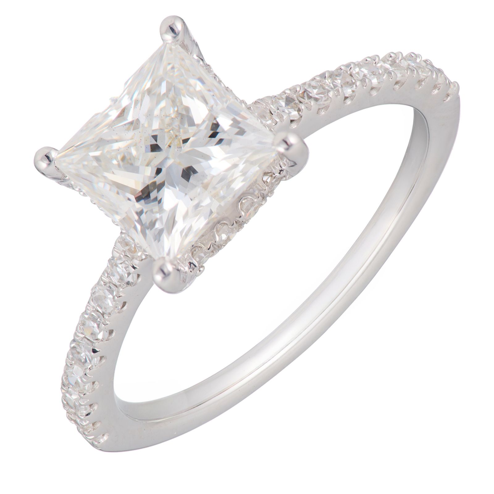 Fire Light 2.3ct Lab Grown Diamond Hidden Halo Princess Cut Ring 9ct Gold
