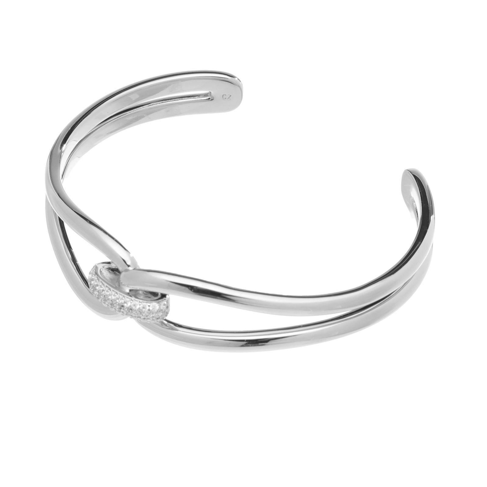 Diamonique Edit 0.3ct tw Pave Twist Bangle