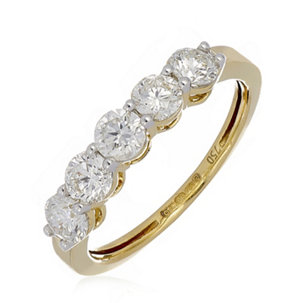 1.00ct Diamond 5 Stone Eternity Ring 18ct Gold - 345856