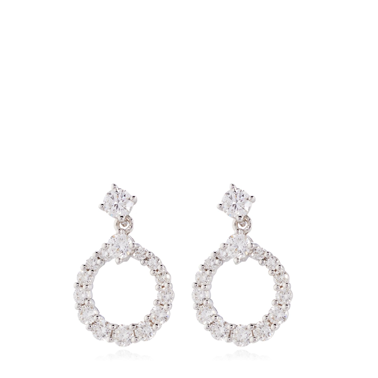 0.67ct Diamond Circle Drop Earrings 9ct Gold