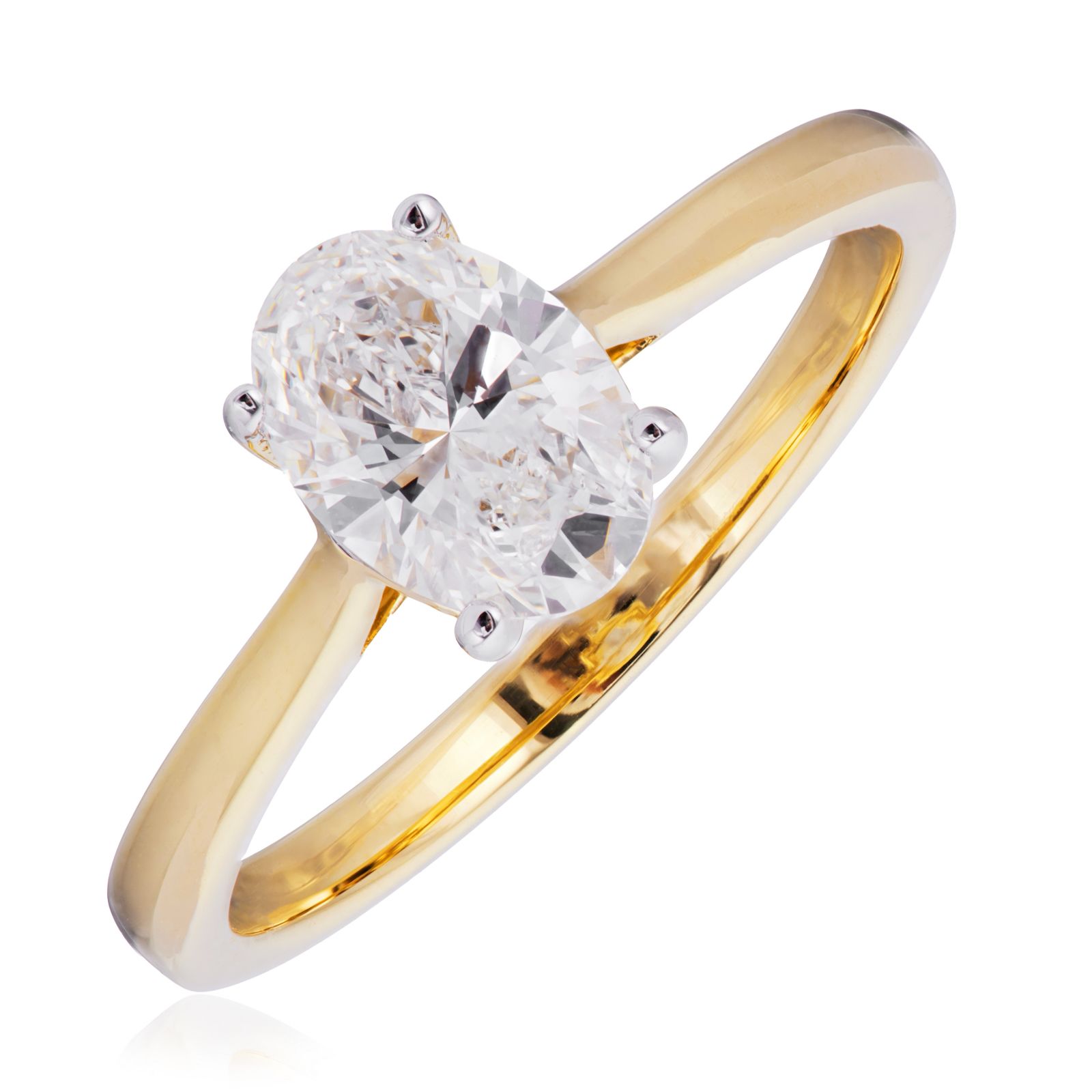 Fire Light 1.20ct Lab Grown Diamond Oval Solitaire Ring 9ct Gold
