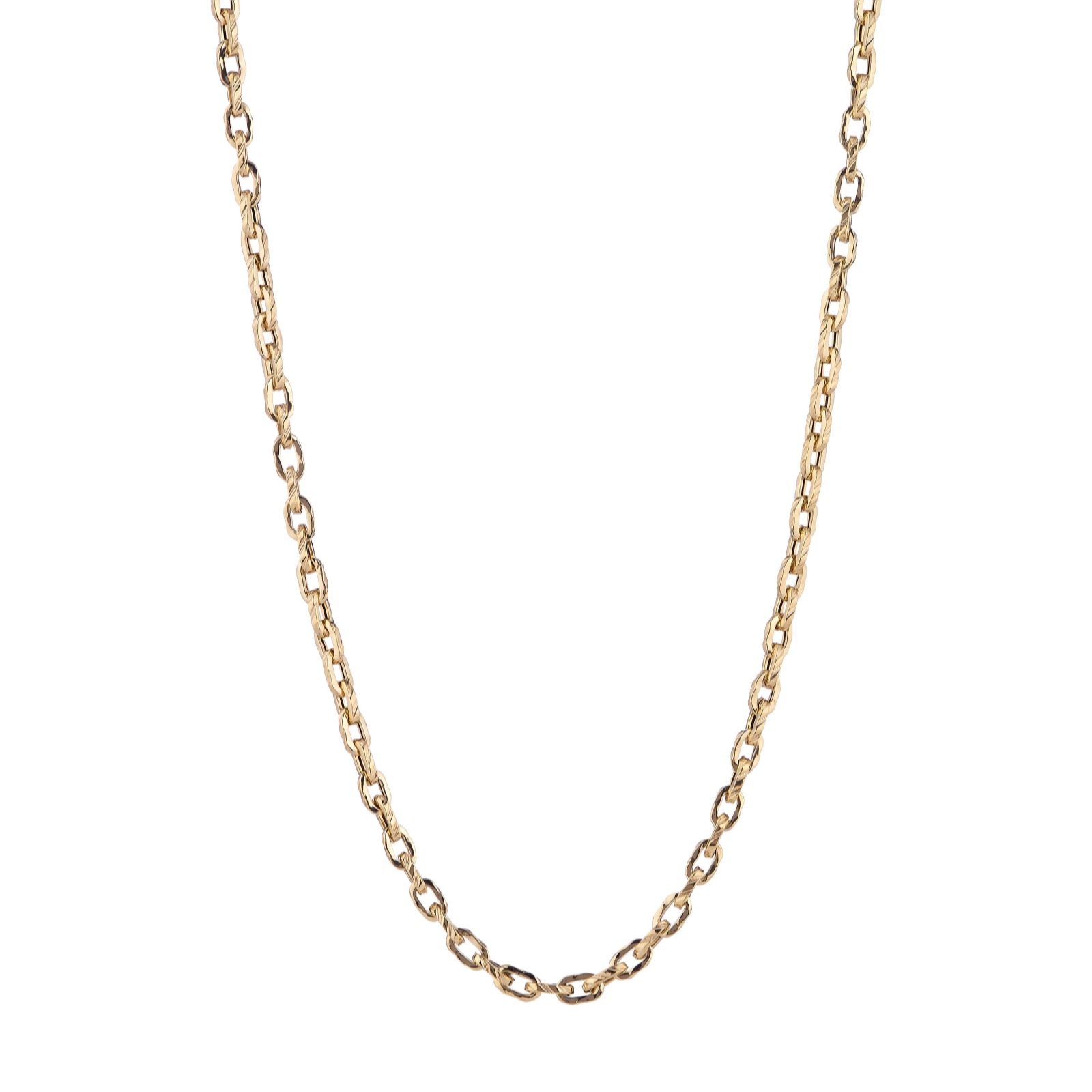 Gold 9ct Italian Gold Diamond Cut Rolo Chain Necklace 5.30g