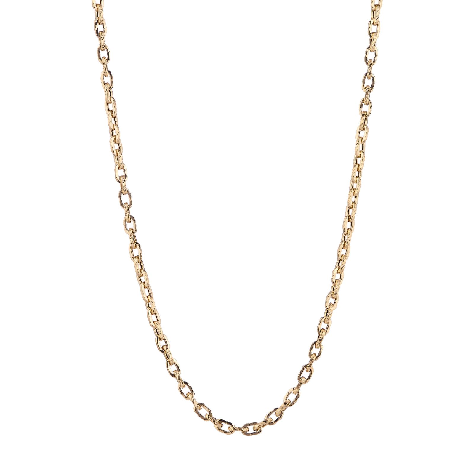 Gold 9ct Italian Gold Diamond Cut Rolo Chain Necklace 5.30g
